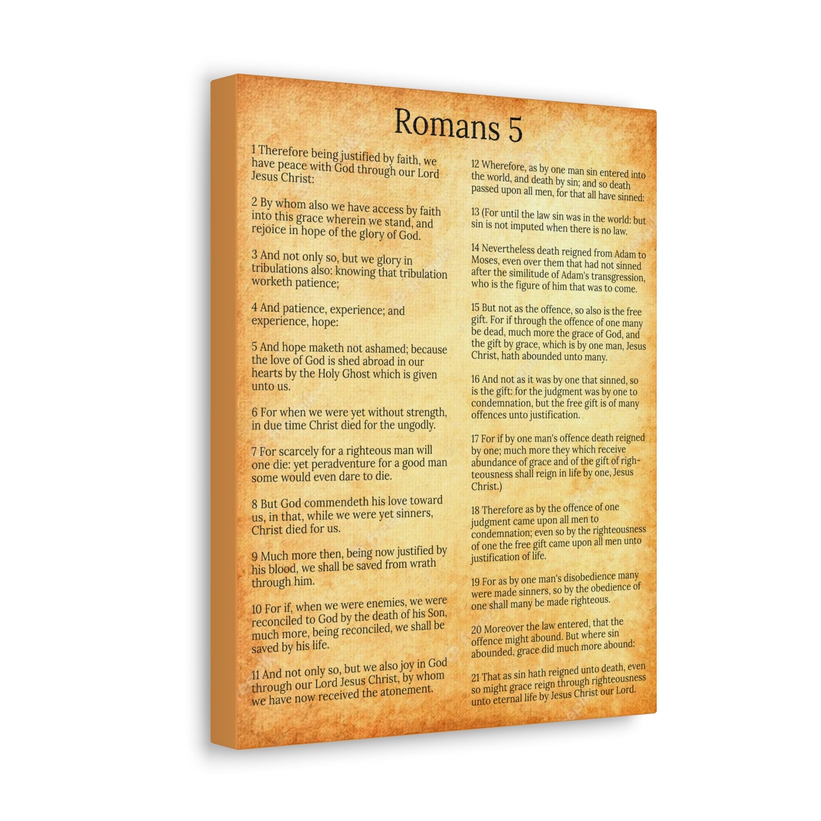 Scripture Walls Romans 5 Gold Christian Wall Art Print Ready to Hang Unframed-Express Your Love Gifts