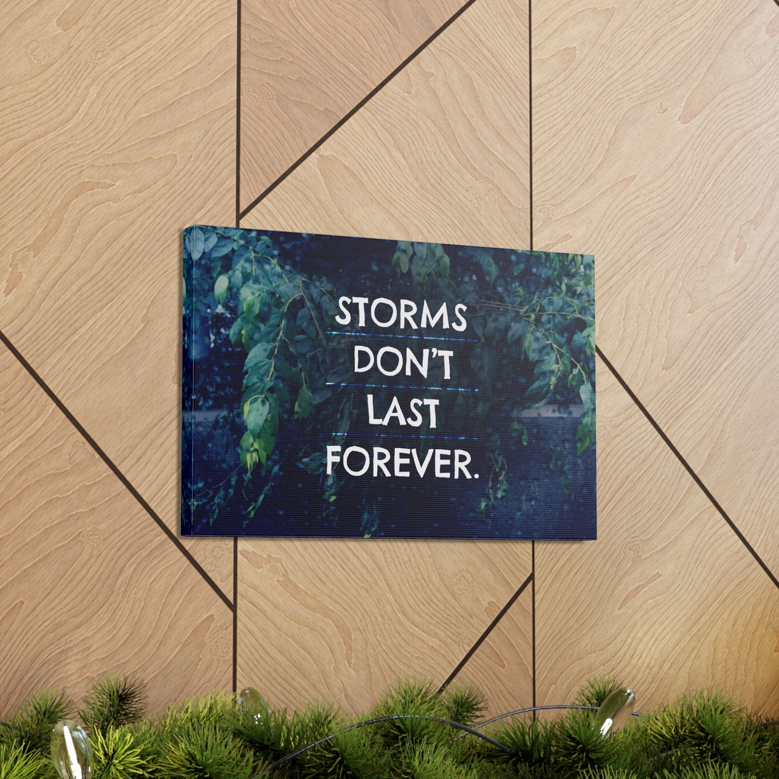 Inspirational Quote Canvas Storms Don't Last Forever Motivational Print Ready to Hang Artwork-Express Your Love Gifts