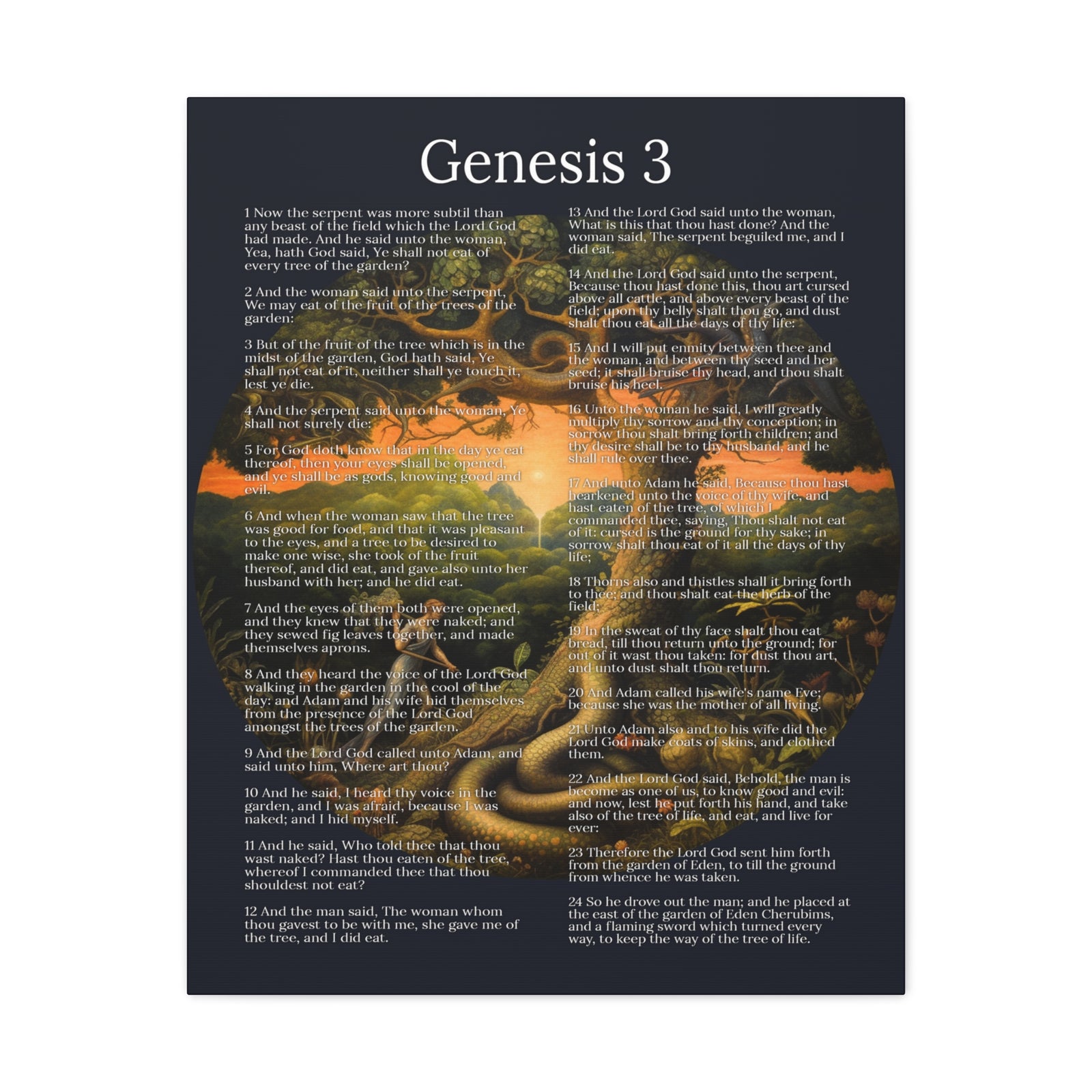 Scripture Walls Fall of Man Genesis 3 Chapter Christian Wall Art Print Ready to Hang Unframed-Express Your Love Gifts