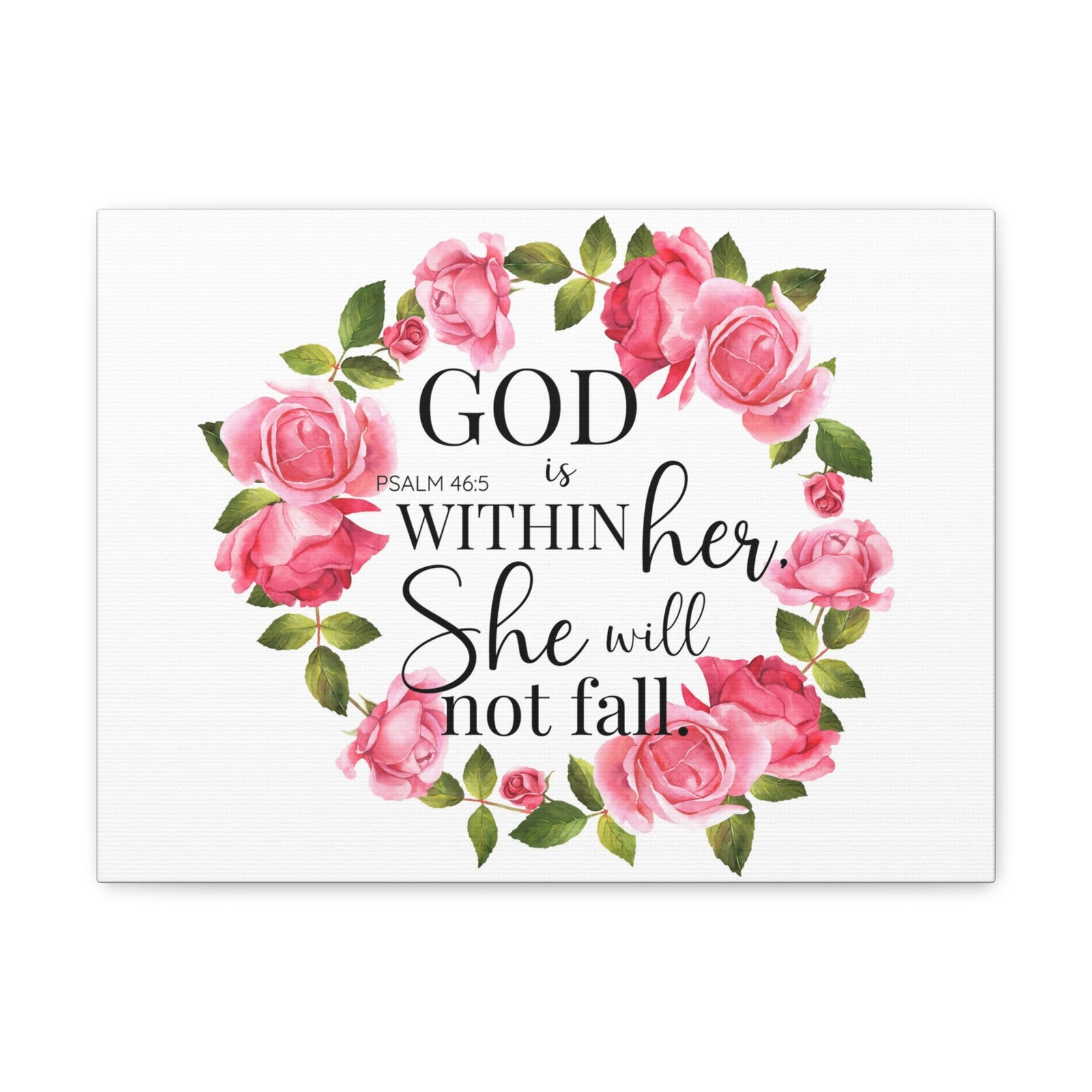 Scripture Walls Psalm 46:5 God is Within Her Bible Verse Canvas Christian Wall Art Ready to Hang Unframed-Express Your Love Gifts