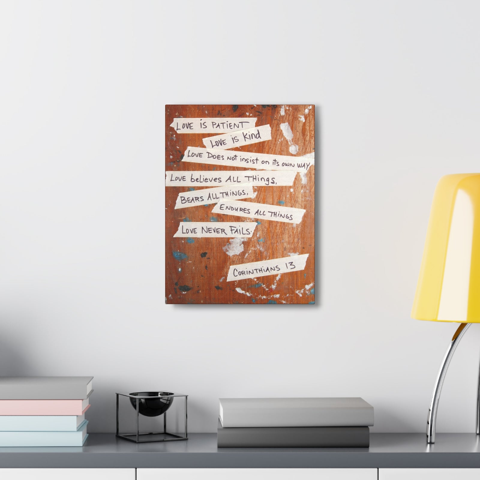 Scripture Canvas Love Is Patient Corinthians 13 Christian Wall Art Bible Verse Print Ready to Hang-Express Your Love Gifts