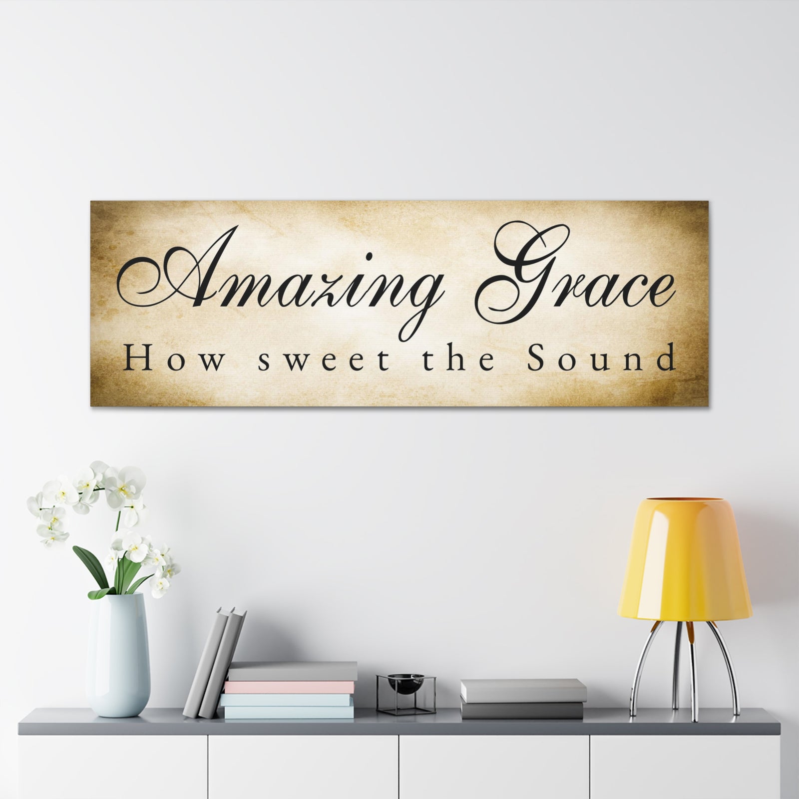 Scripture Walls Amazing Grace Gold Bible Verse Canvas Christian Wall Art Ready to Hang Unframed-Express Your Love Gifts