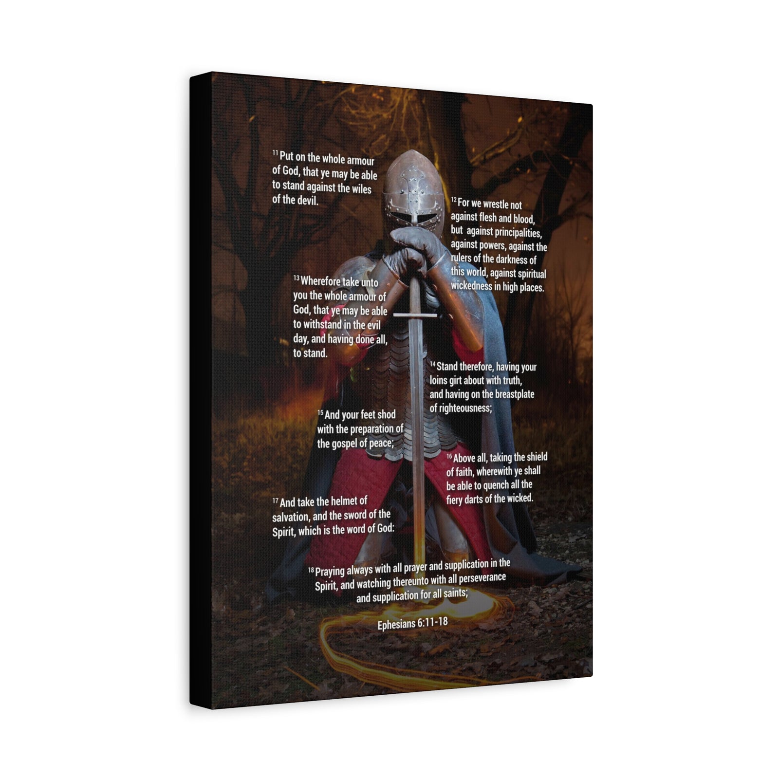 Armour of God Ephesians Bible Verse Canvas Ready to Hang Christian Wall Décor Scripture Art-Express Your Love Gifts