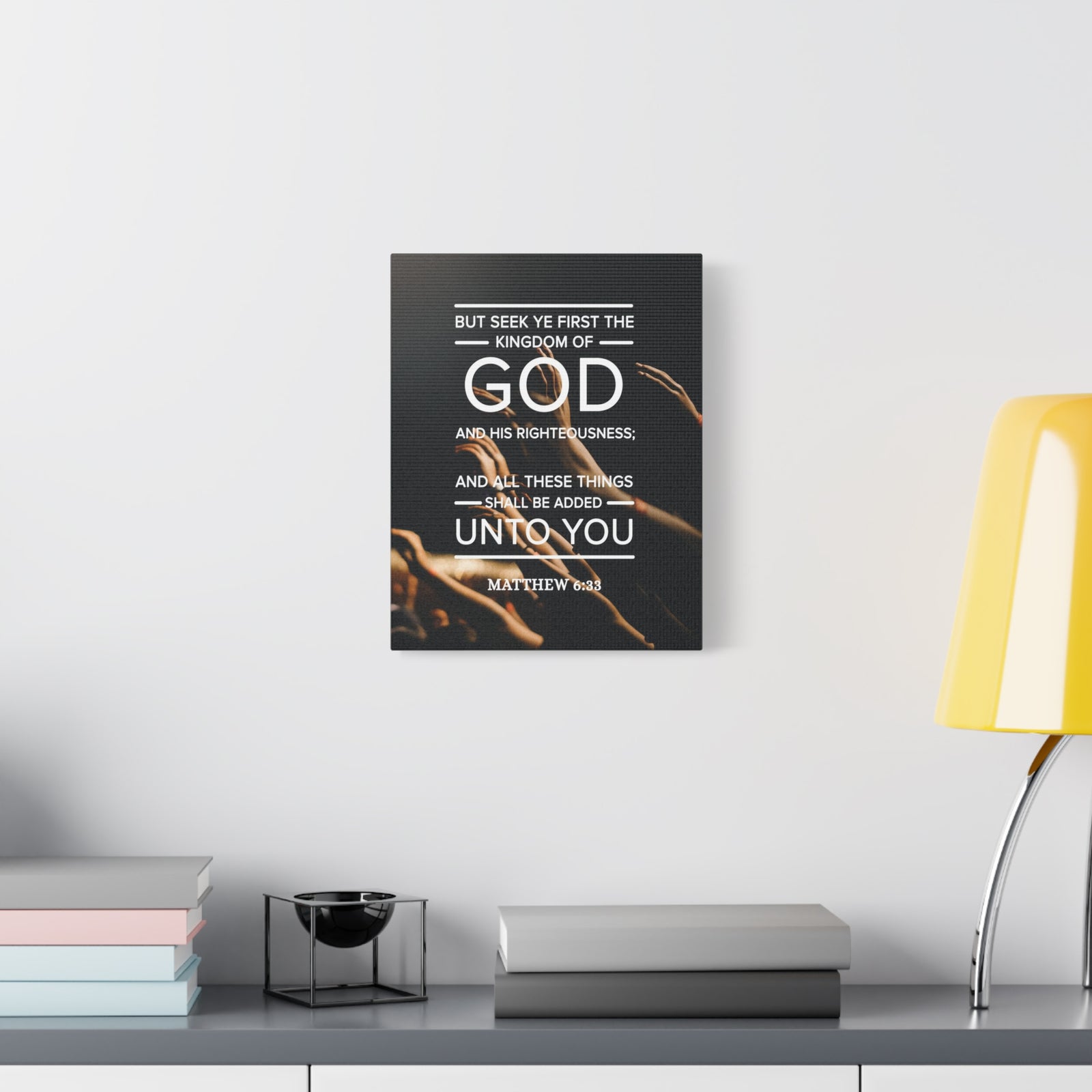 Scripture Canvas Kingdom of God Matthew 6:33 Christian Wall Art Bible Verse Print Ready to Hang-Express Your Love Gifts