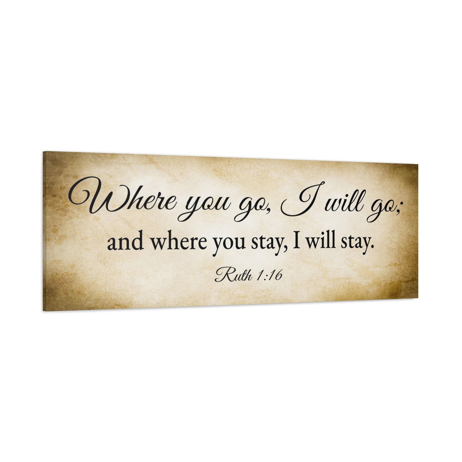Scripture Walls Ruth 1:16 Gold Bible Verse Canvas Christian Wall Art Ready to Hang Unframed-Express Your Love Gifts