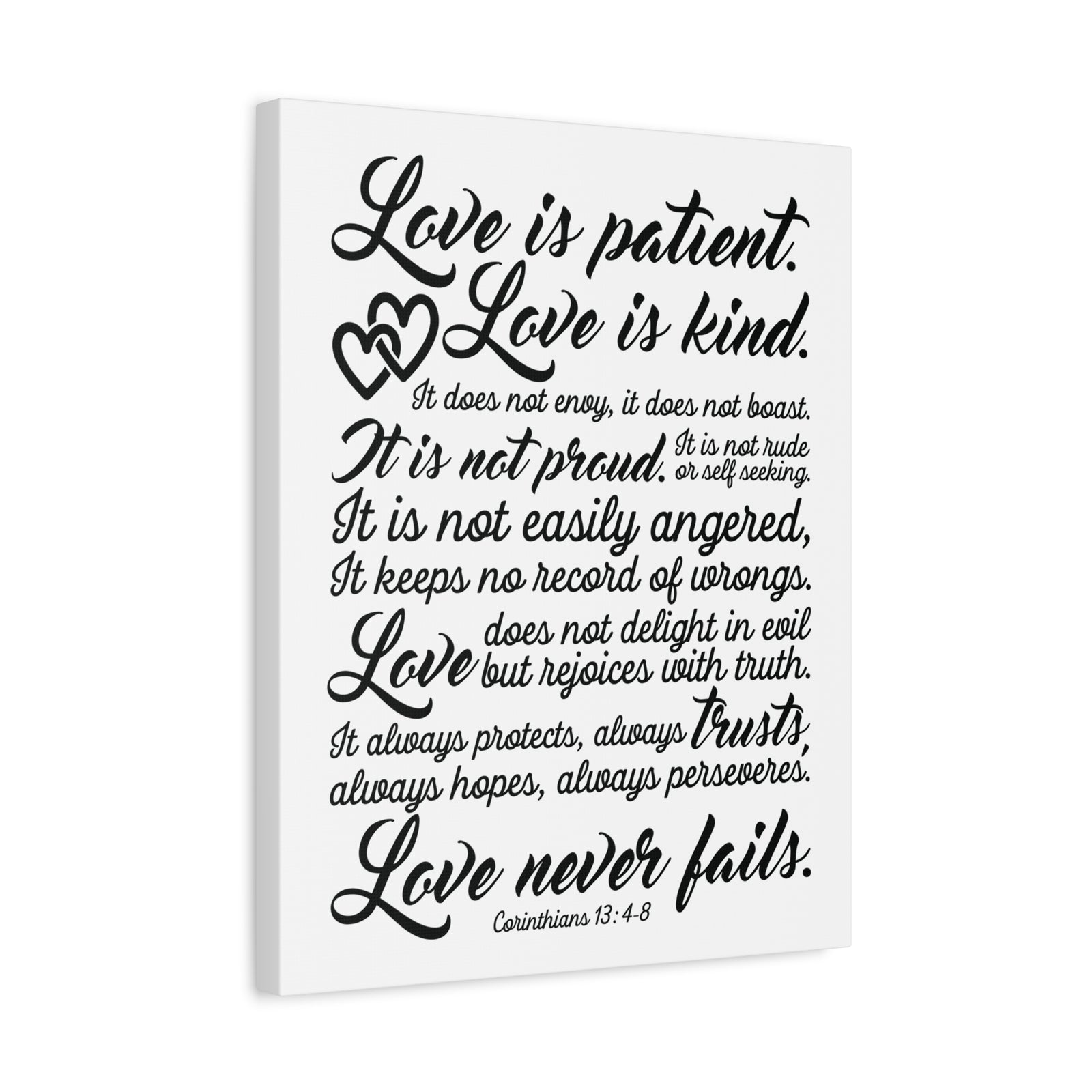 Scripture Canvas Love Is Patient Corinthians 13:4-8 Christian Wall Art Bible Verse Print Ready to Hang-Express Your Love Gifts