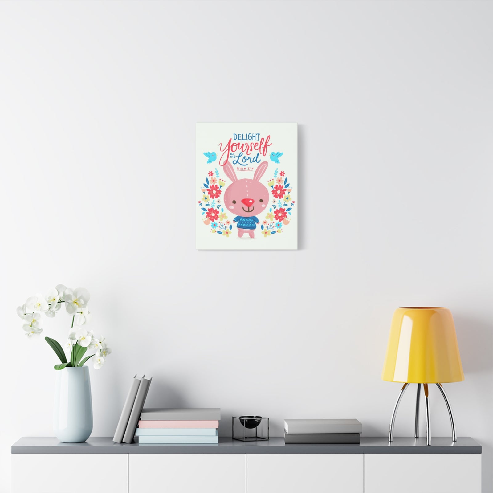 Scripture Canvas Delight Yourself Psalm 37:4 Christian Wall Art Bible Verse Print Ready to Hang-Express Your Love Gifts