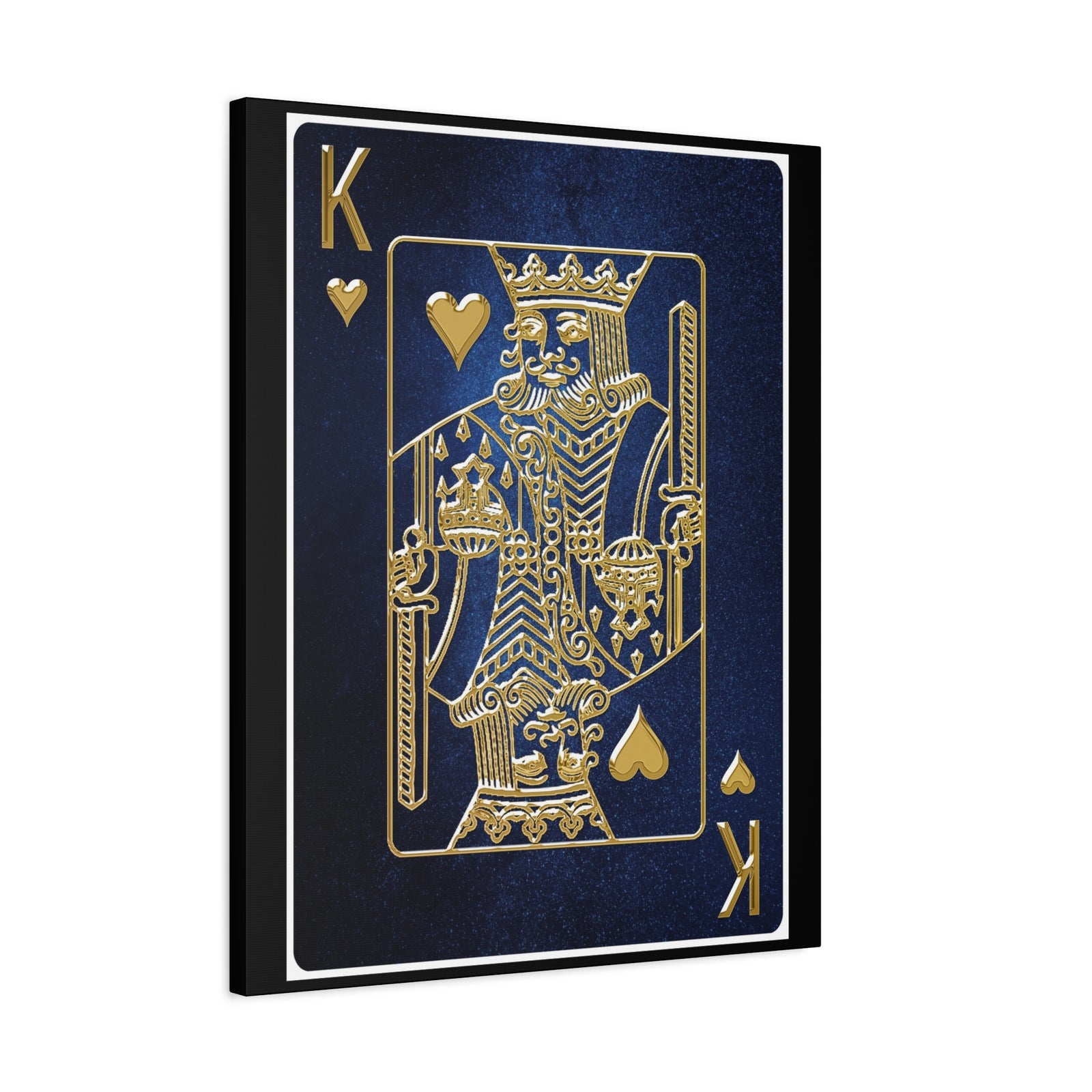 King Of Hearts Space Background Playing Card Canvas Wall Art for Home Decor Ready-to-Hang-Express Your Love Gifts