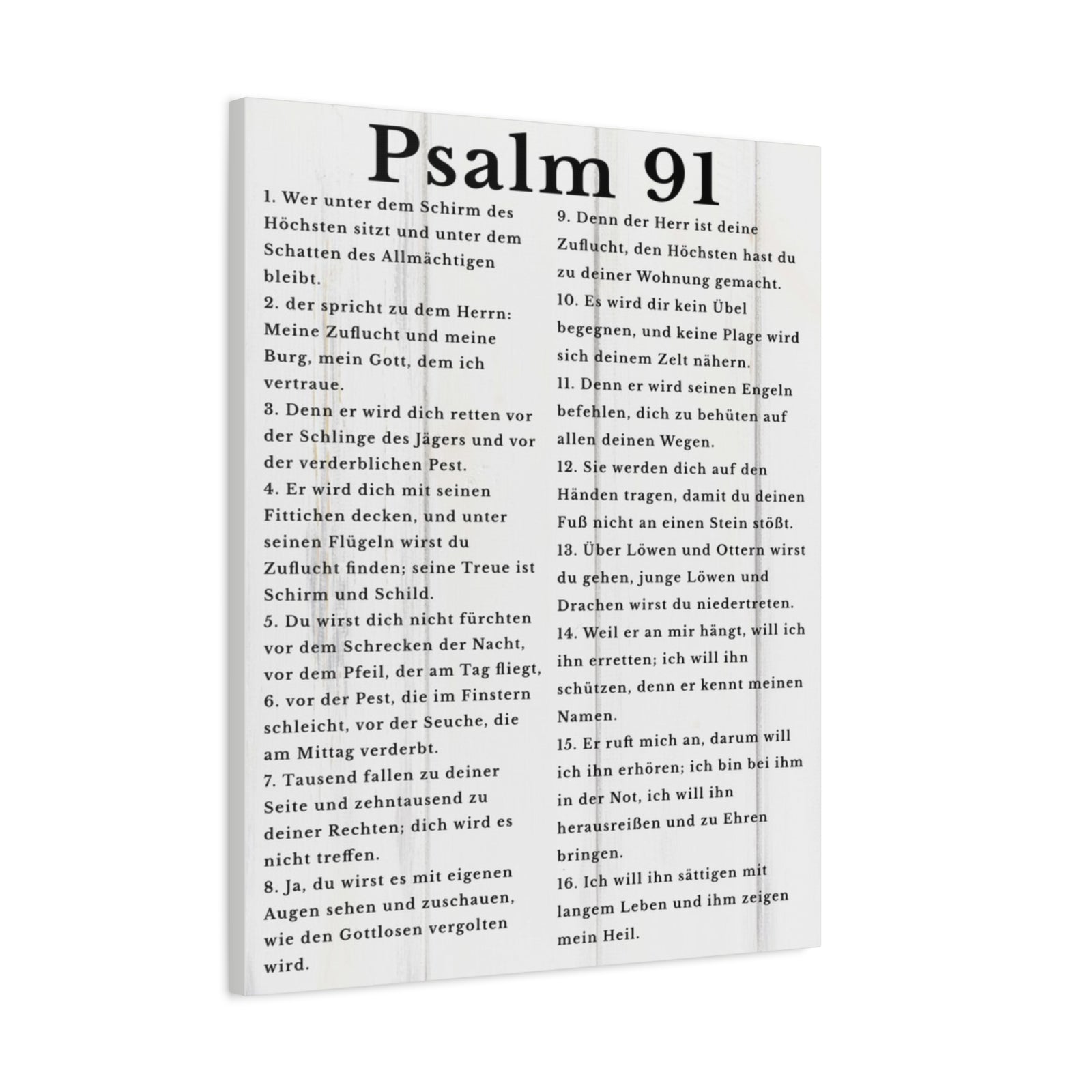 Scripture Walls Psalm 91 German White Bible Verse Canvas Christian Wall Art Ready to Hang Unframed-Express Your Love Gifts