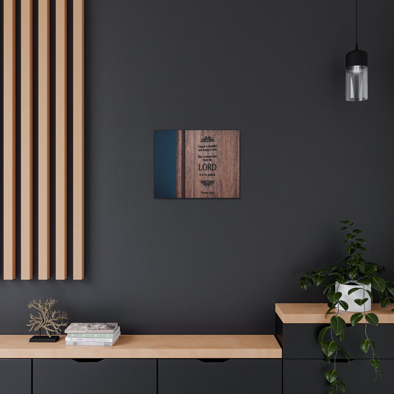 Scripture Walls To Be Praised Proverbs 31:30 Bible Verse Canvas Christian Wall Art Ready to Hang-Express Your Love Gifts