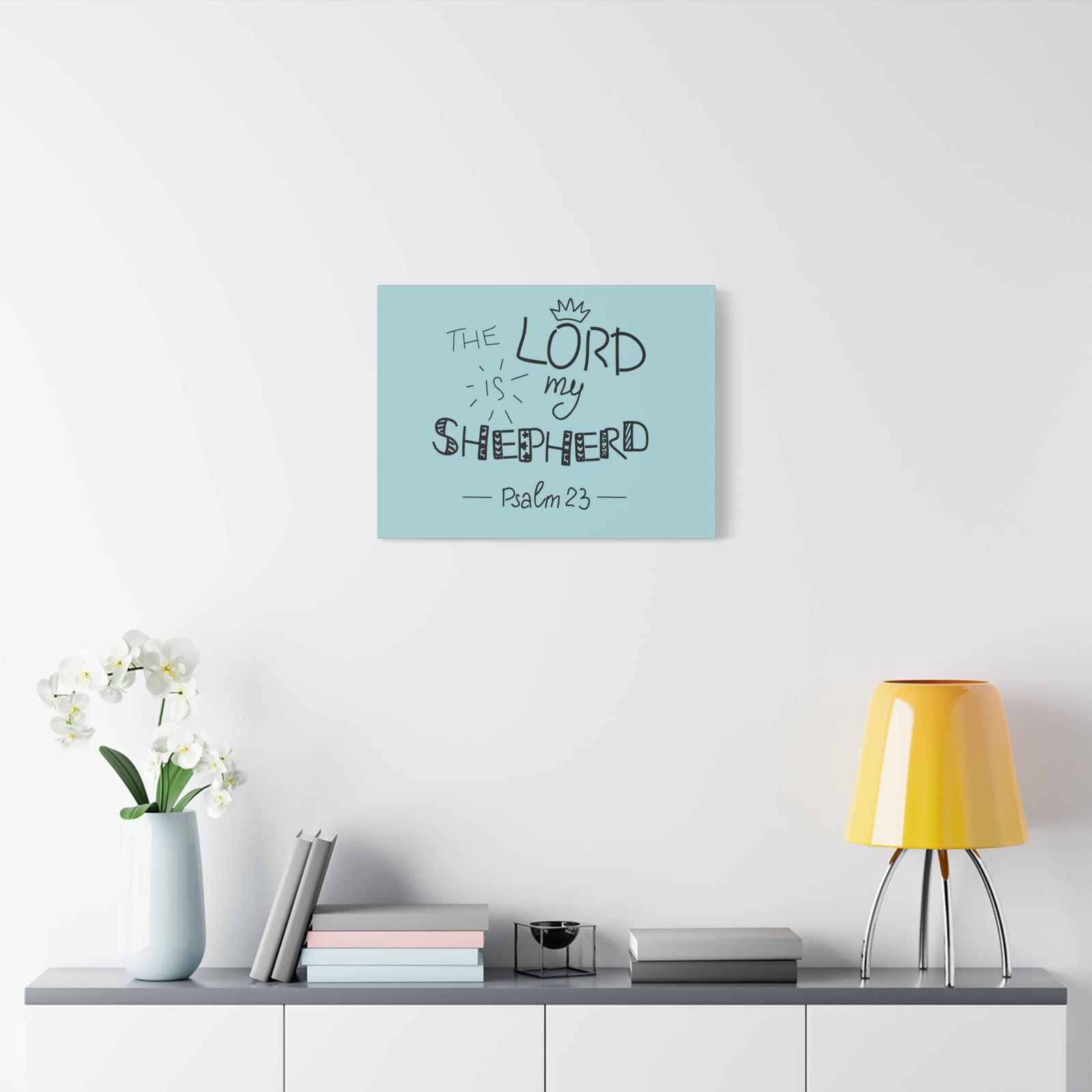 Scripture Canvas The Lord Is My Shepherd Psalm 23 Christian Wall Art Bible Verse Print Ready To Hang-Express Your Love Gifts