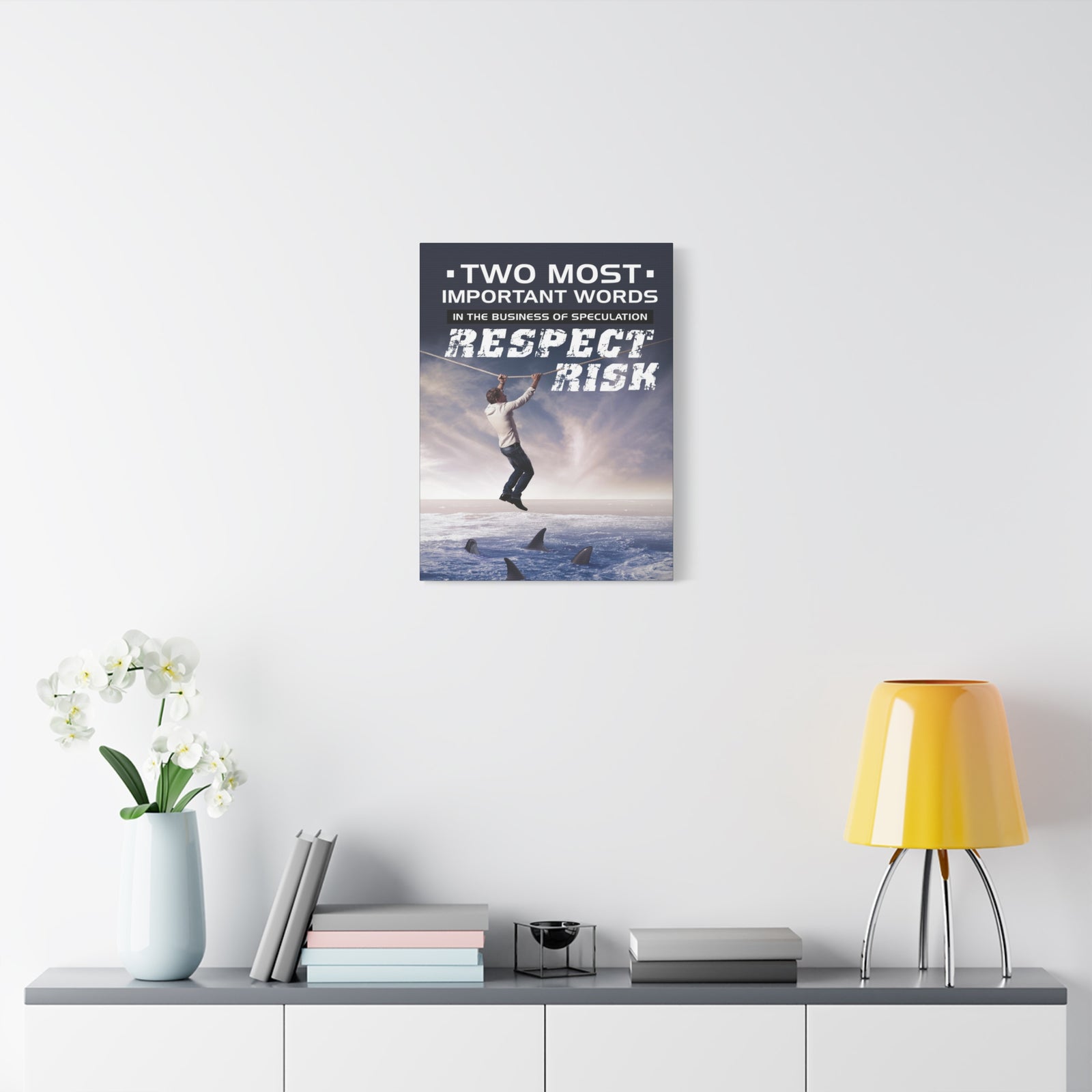 Stock Market Wall Art Two Most Important Words In The Business Of Speculation... RESPECT RISK! Motivation Wall Art-Express Your Love Gifts
