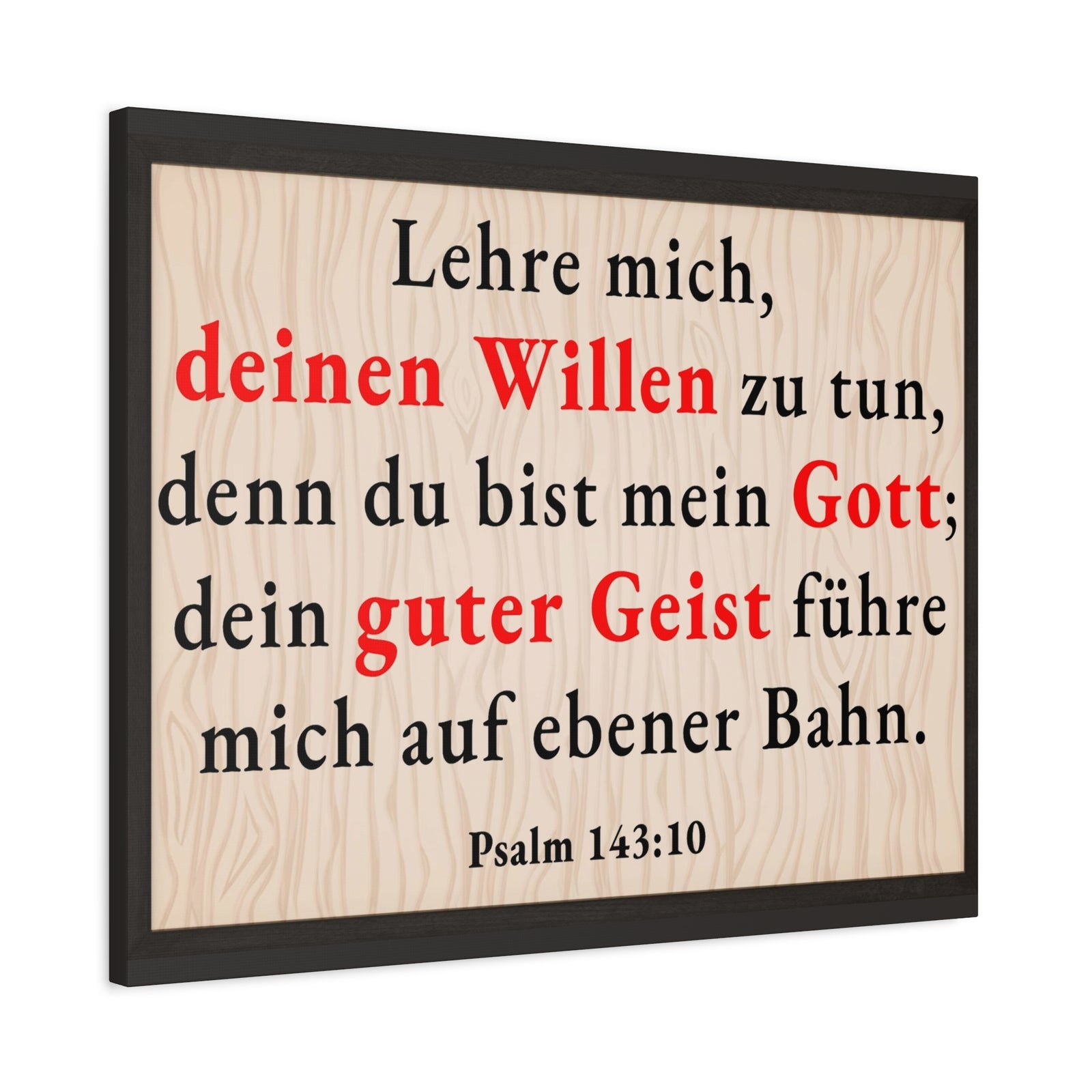 Scripture Walls Psalm 143:10 Doing Your Will German Bible Verse Canvas Christian Wall Art Ready to Hang Unframed-Express Your Love Gifts