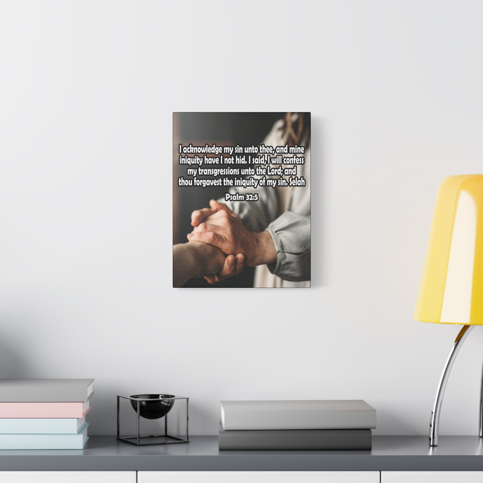 Bible Verse Canvas I Acknowledge My Sin Psalm 32:5 Christian Home Decor Scripture Art-Express Your Love Gifts