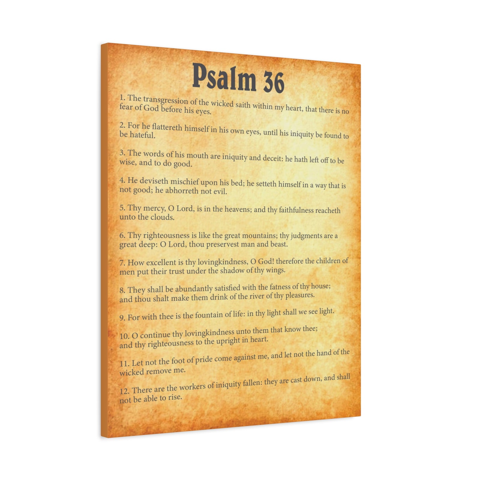 Scripture Walls Psalm 36 Gold Bible Chapter Canvas Christian Wall Art Ready to Hang-Express Your Love Gifts