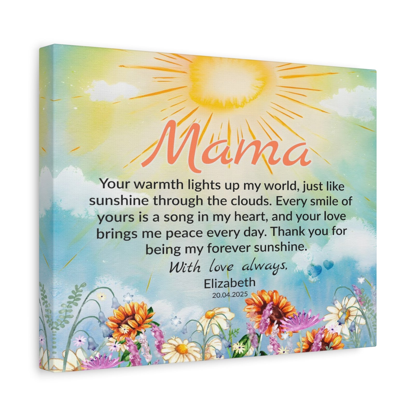 Personalized To Mom Your Smile Lifts Me Higher Custom Canvas Wall Art-Express Your Love Gifts