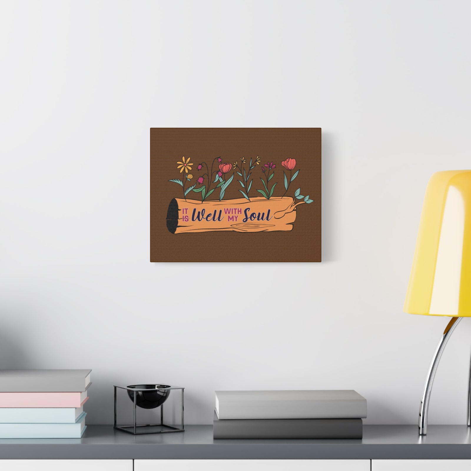 Scripture Canvas With My Soul Flower Psalm 42:7 Christian Wall Art Bible Verse Print Ready to Hang-Express Your Love Gifts