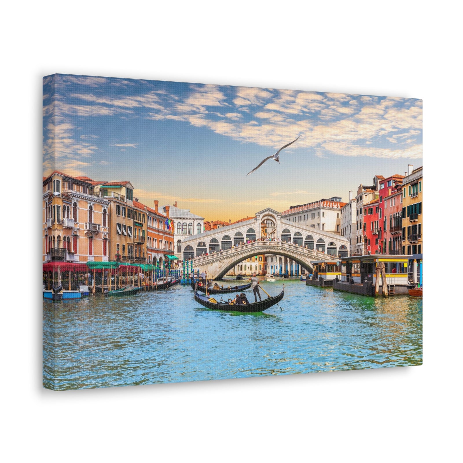 Venice Rialto Bridge Nature Wilderness Photography Canvas Wall Art for Home Decor Ready-to-Hang-Express Your Love Gifts
