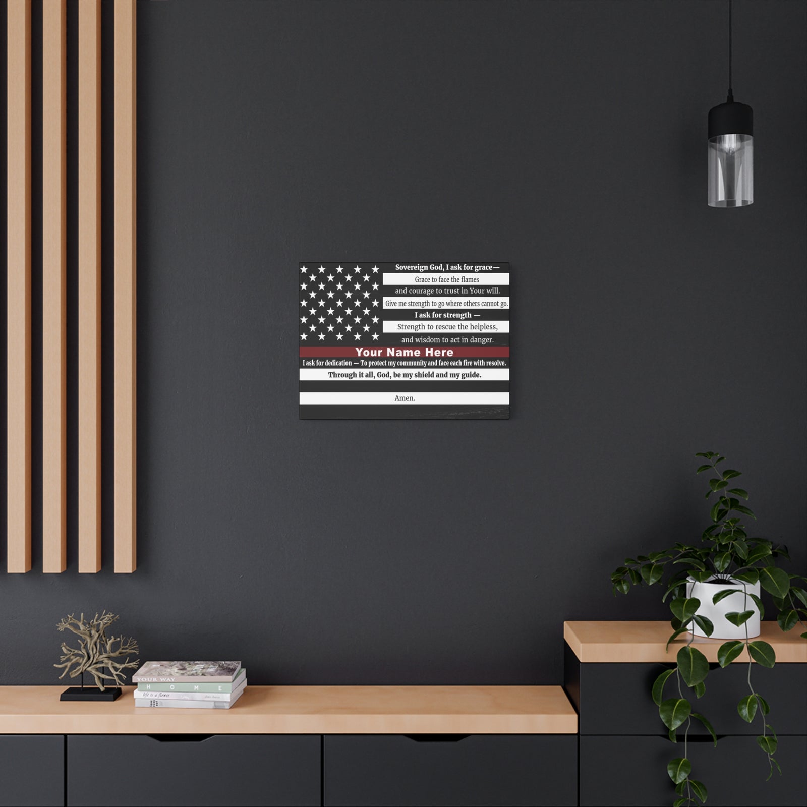 Scripture Walls Personalized Firefighter's Prayer Bible Canvas Christian Wall Art Ready to Hang Unframed-Express Your Love Gifts
