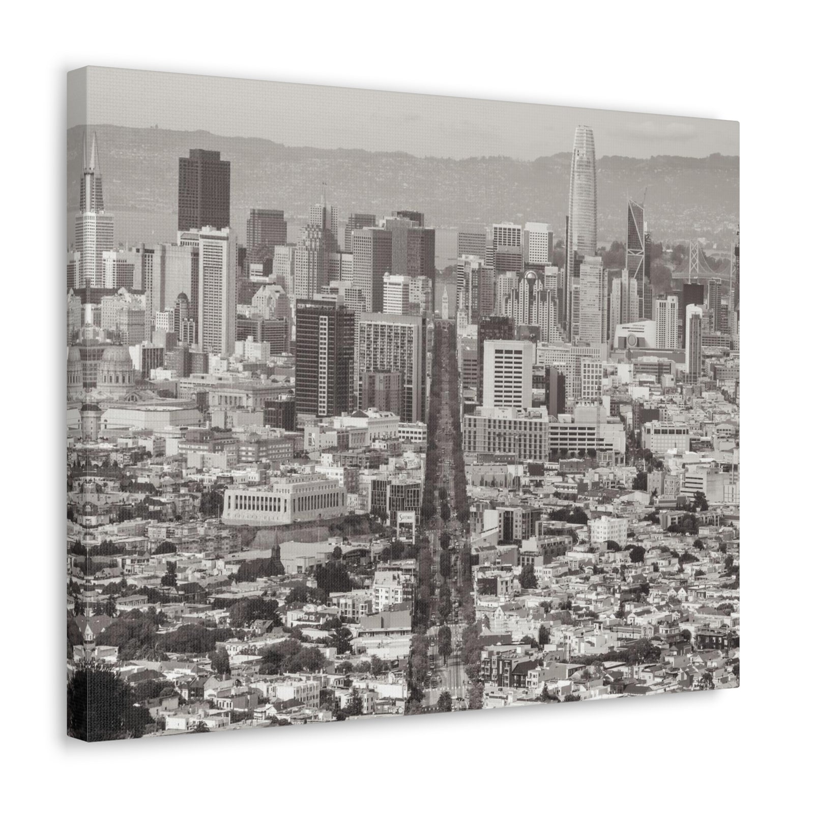 San Francisco Black And White Skyline Canvas Artwork High-Quality Breathtaking Stunning Cityscape for Home Decor Ready to Hang-Express Your Love Gifts
