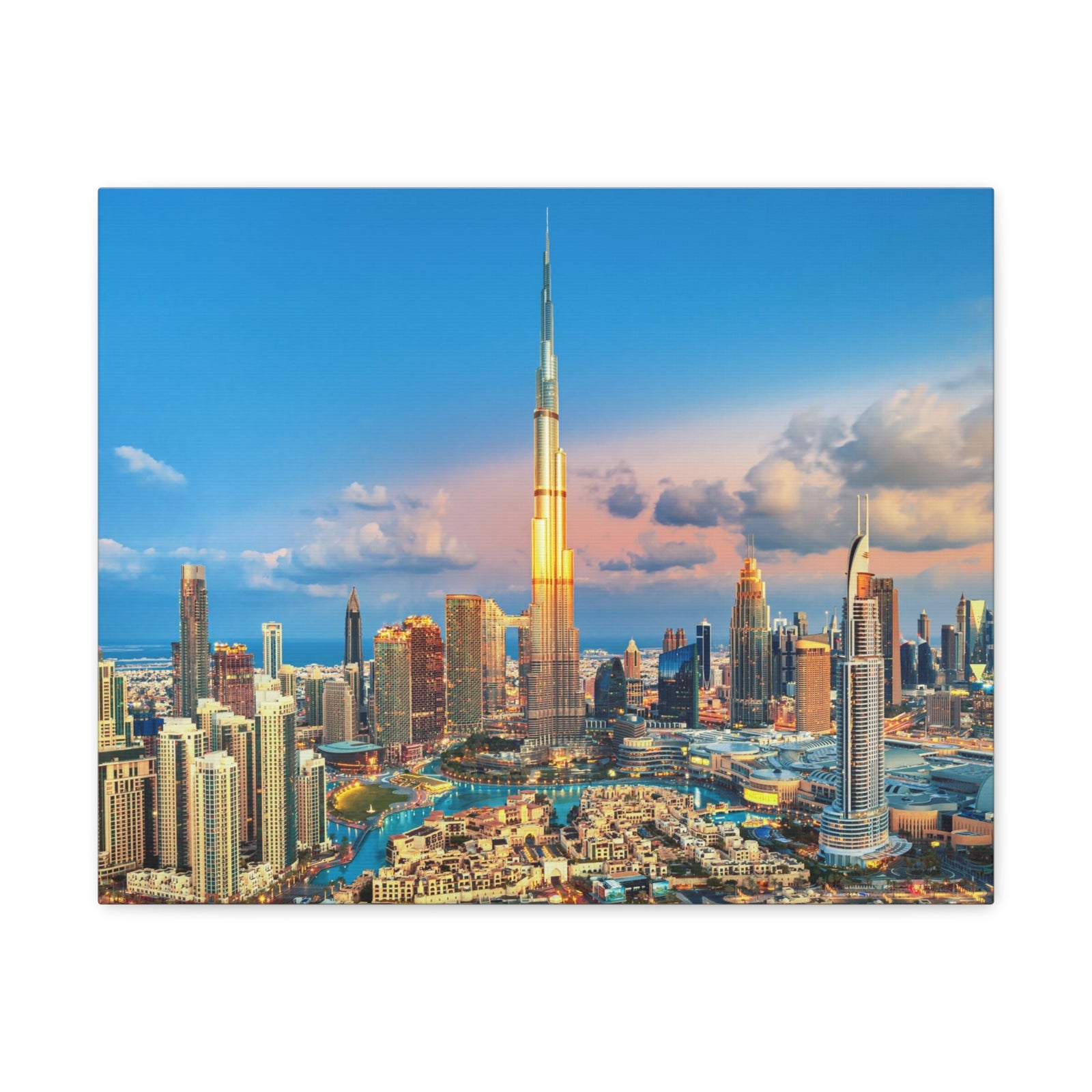 Dubai Daytime Skyline Canvas Artwork High-Quality Breathtaking Stunning Cityscape for Home Decor Ready to Hang-Express Your Love Gifts