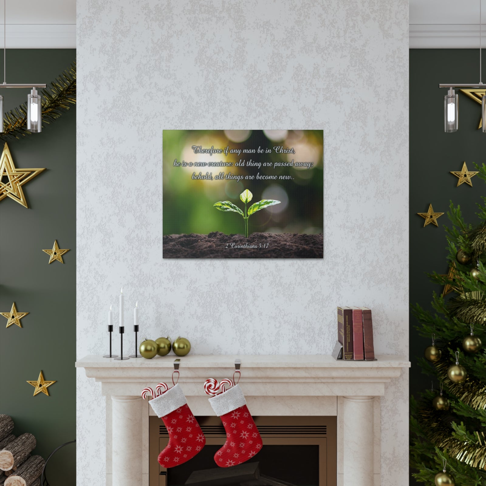 Scripture Walls Men Be in Christ 2 Corinthians 5:17 Christian Wall Art Print Ready to Hang Unframed-Express Your Love Gifts