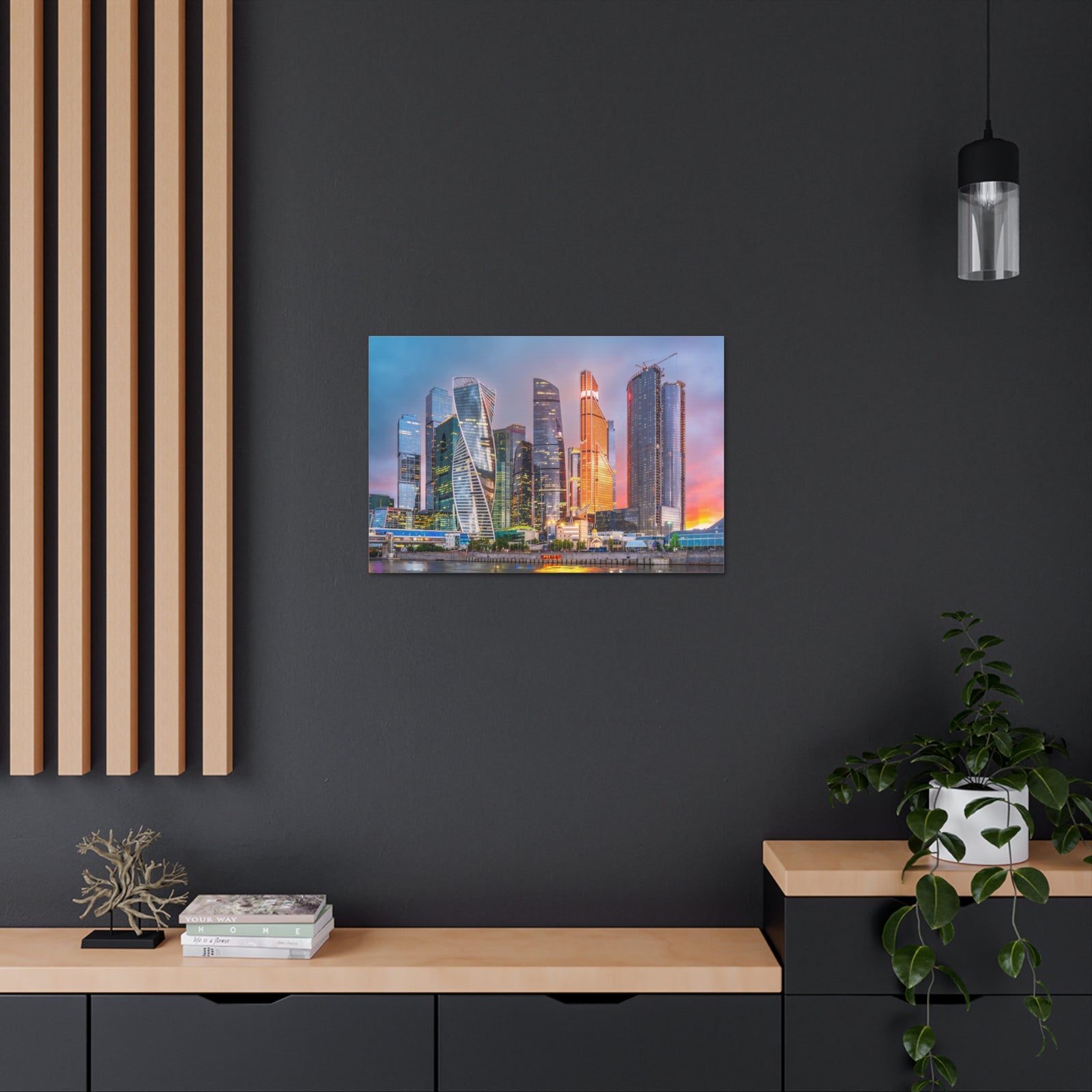 Moscow Night Skyline Canvas Artwork High-Quality Breathtaking Stunning Cityscape for Home Decor Ready to Hang-Express Your Love Gifts