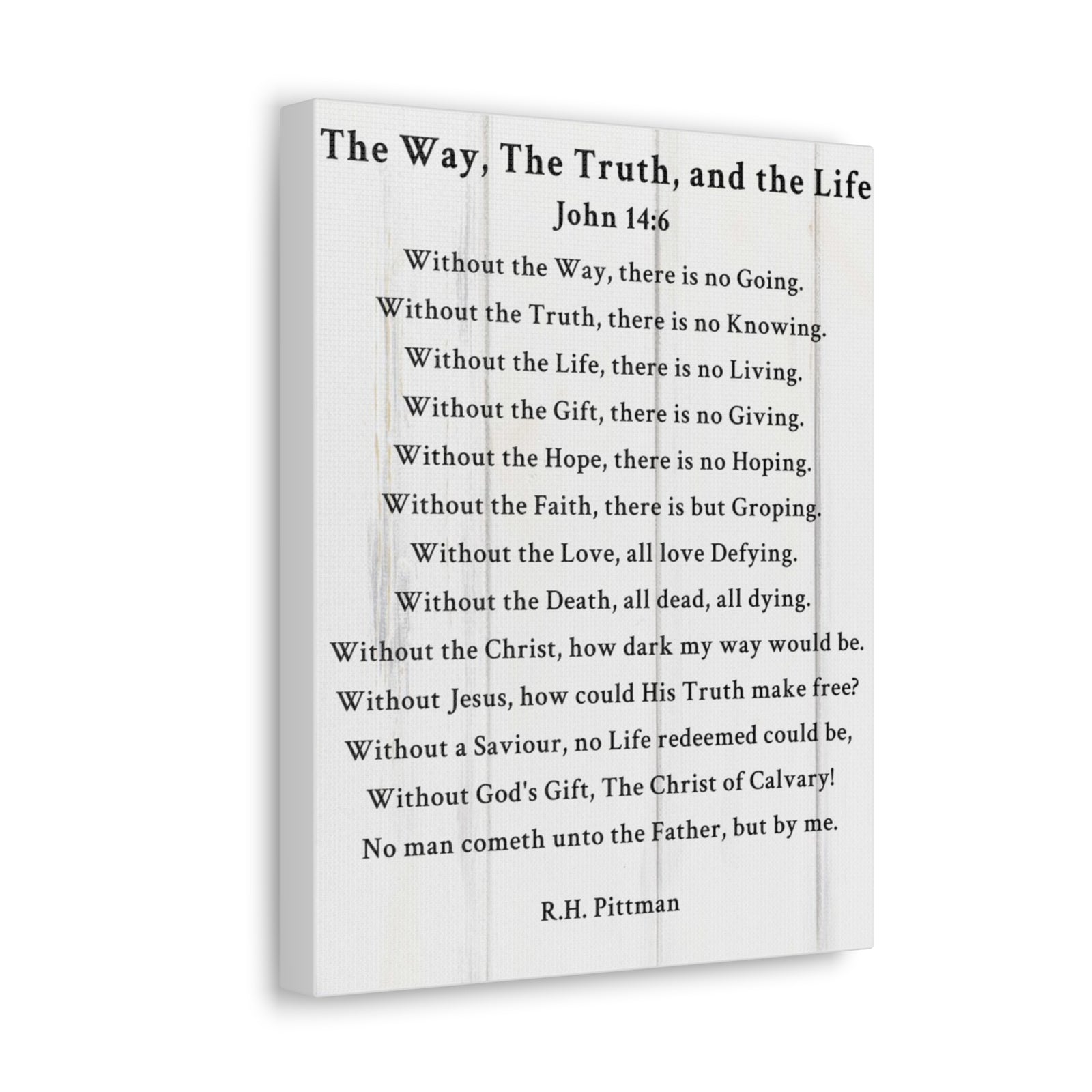 Scripture Walls Way Truth Life John 14:6 White Bible Verse Canvas Christian Wall Art Ready to Hang Unframed-Express Your Love Gifts