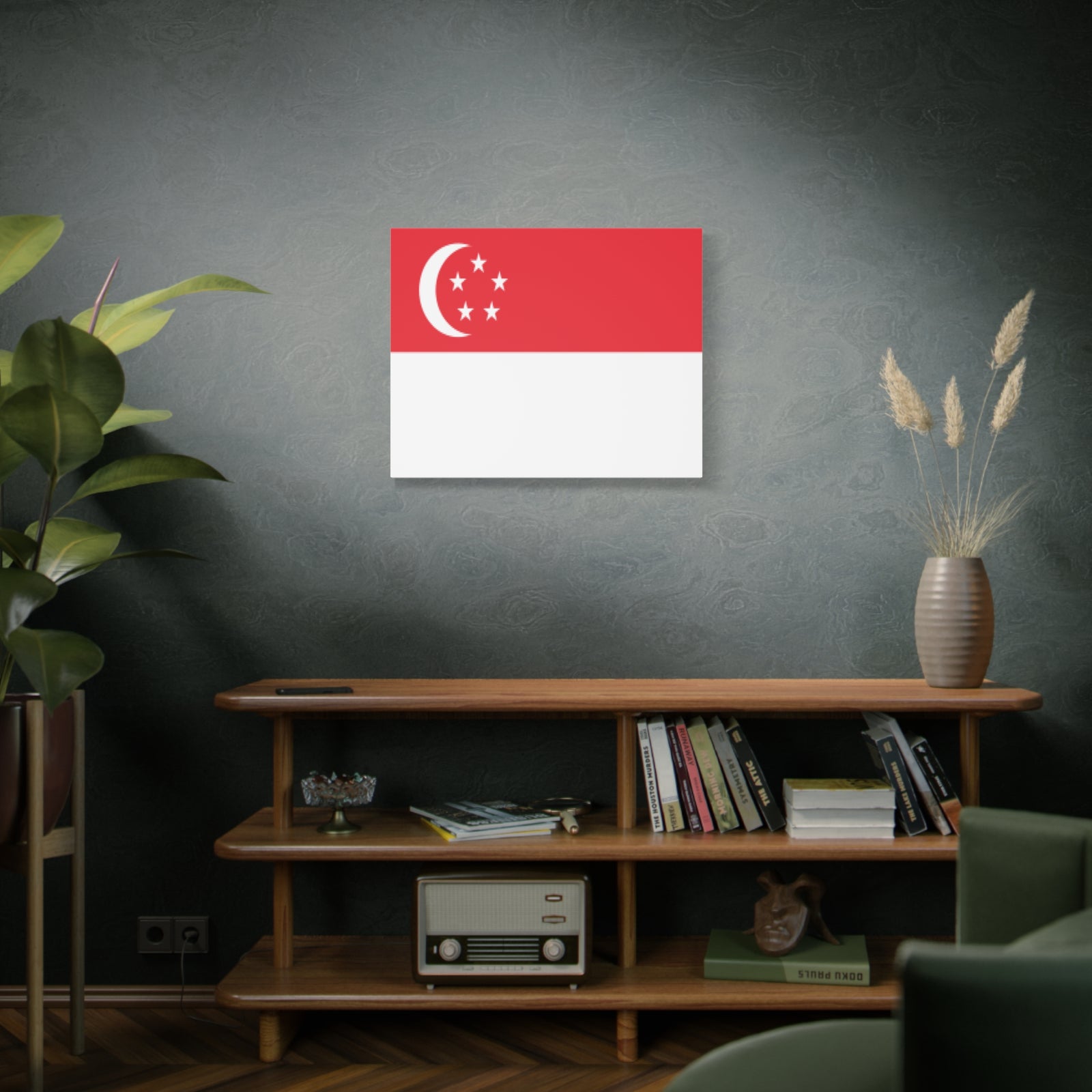Singapore Country Flag Canvas Vibrant Wall Art Unframed Home Decor-Express Your Love Gifts
