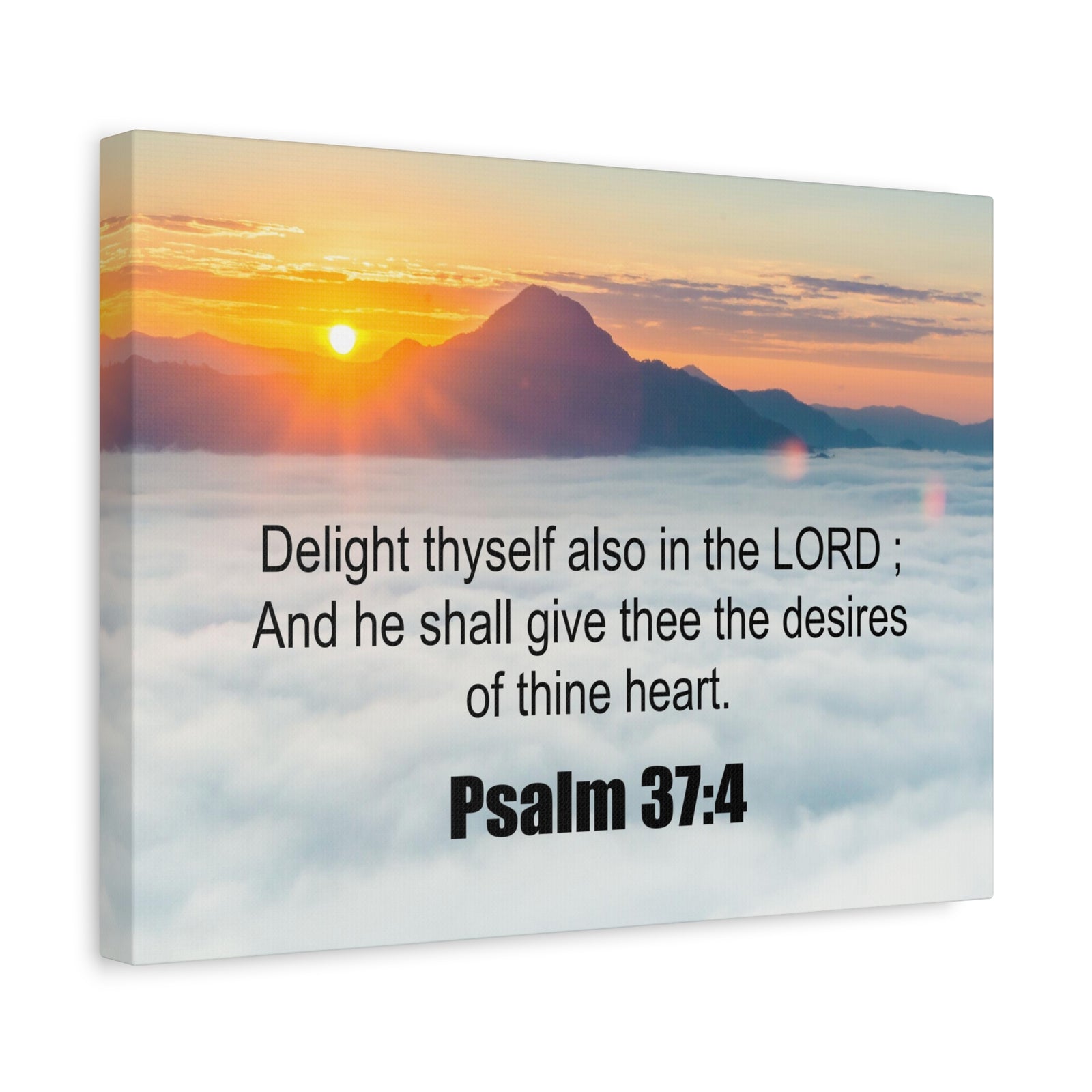 Scripture Canvas Delight Thyself Psalm 37:4 Christian Wall Art Bible Verse Print Ready to Hang-Express Your Love Gifts