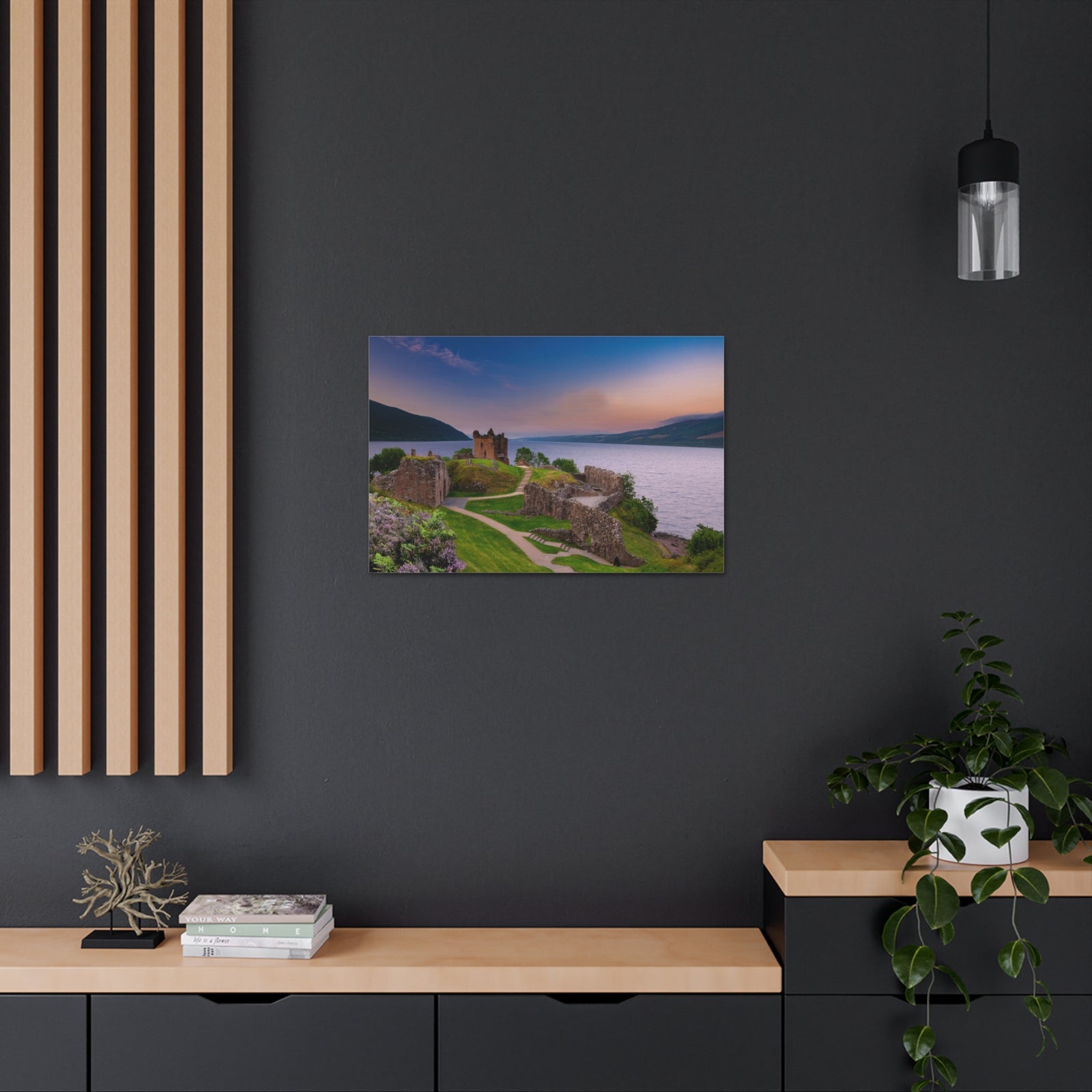 Ruins of Urquhart Castle Ness Scotland Nature Wilderness Photography Canvas Wall Art for Home Decor Ready-to-Hang-Express Your Love Gifts
