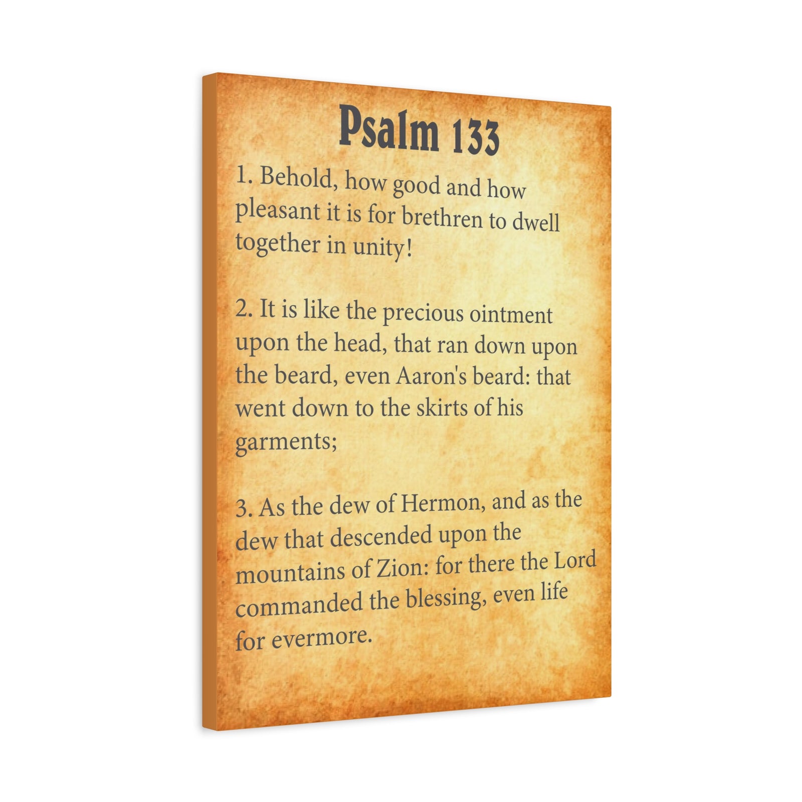 Scripture Walls Psalm 133 Gold Bible Chapter Canvas Christian Wall Art Ready to Hang-Express Your Love Gifts