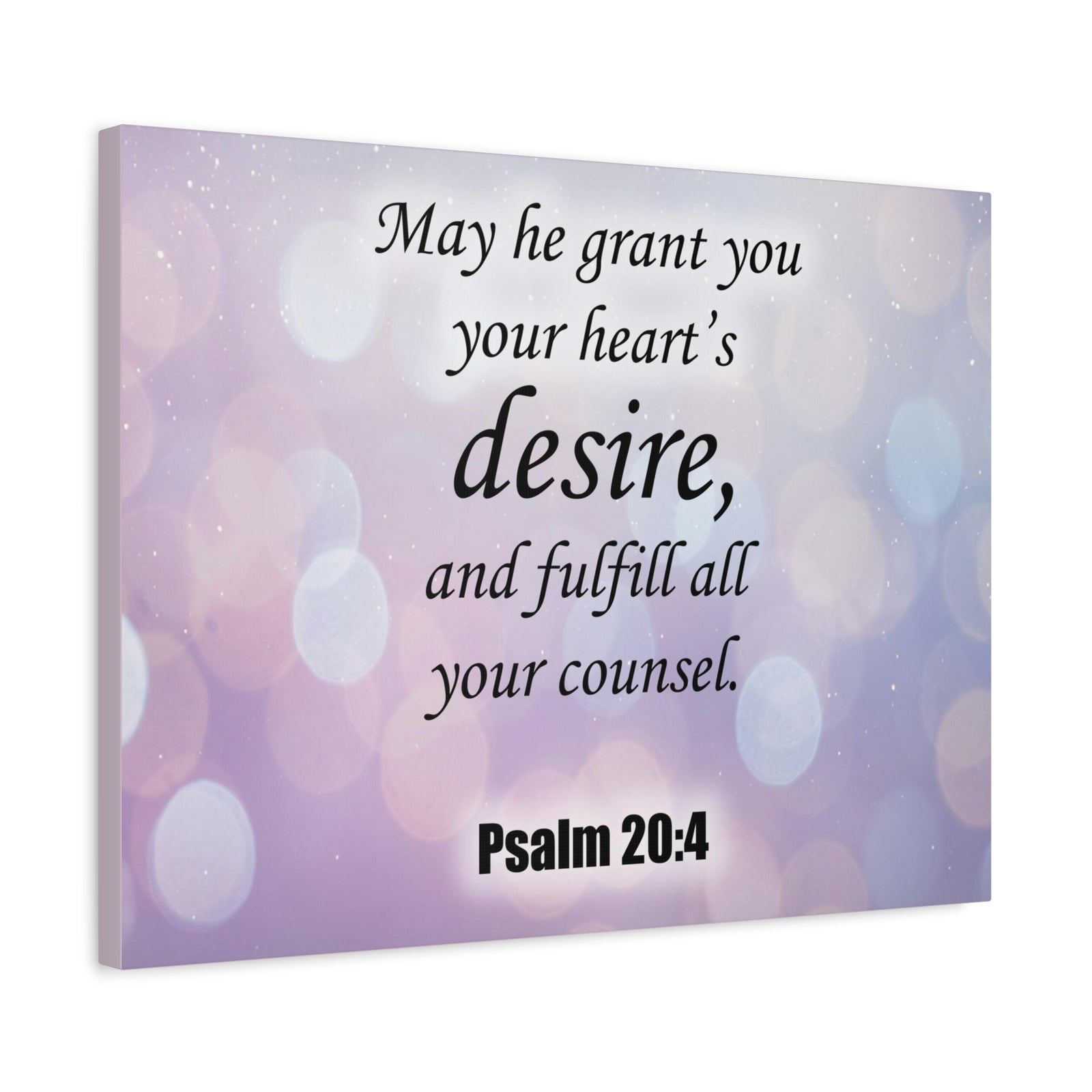 Bible Verse Canvas Fulfill All Your Counsel Psalm 20:4 Christian Home Decor Scripture Art-Express Your Love Gifts