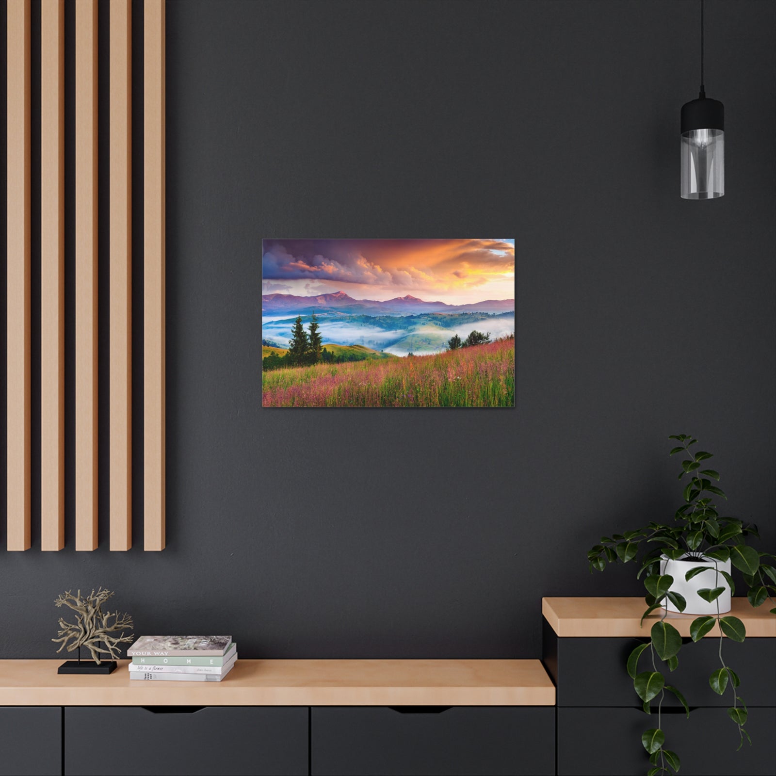 Majestic Mountain Mystic Forest Nature Wilderness Photography Canvas Wall Art for Home Decor Ready-to-Hang-Express Your Love Gifts
