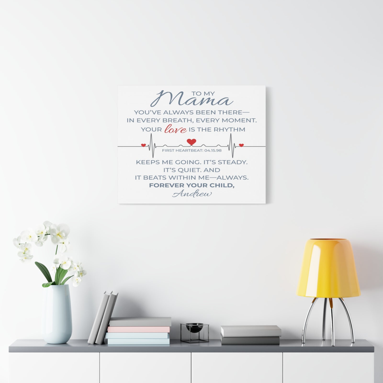Personalized To Mom I Carry Your Love in Every Beat Custom Canvas Wall Art-Express Your Love Gifts
