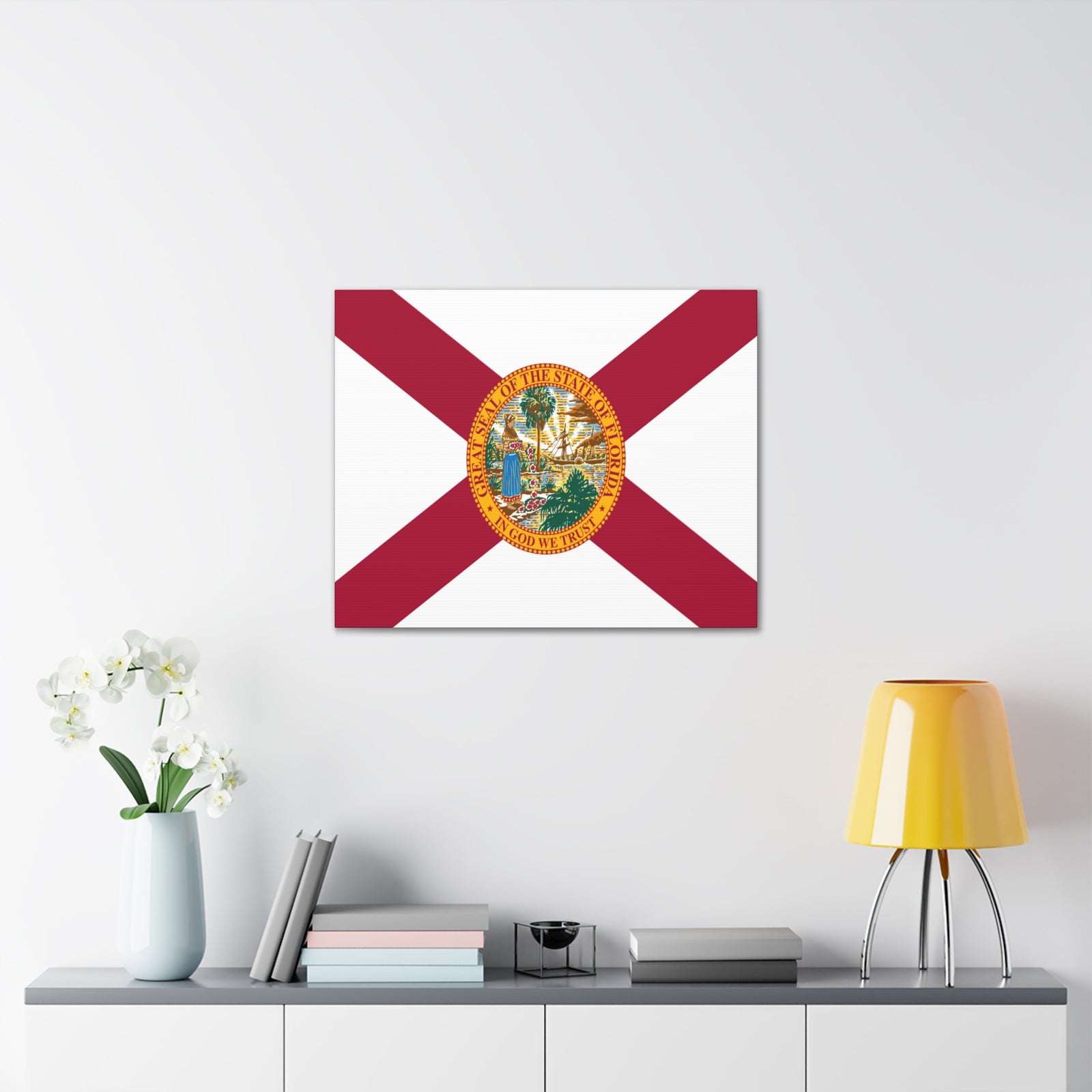 Florida State Flag Canvas Vibrant Wall Art Unframed Home Decor-Express Your Love Gifts