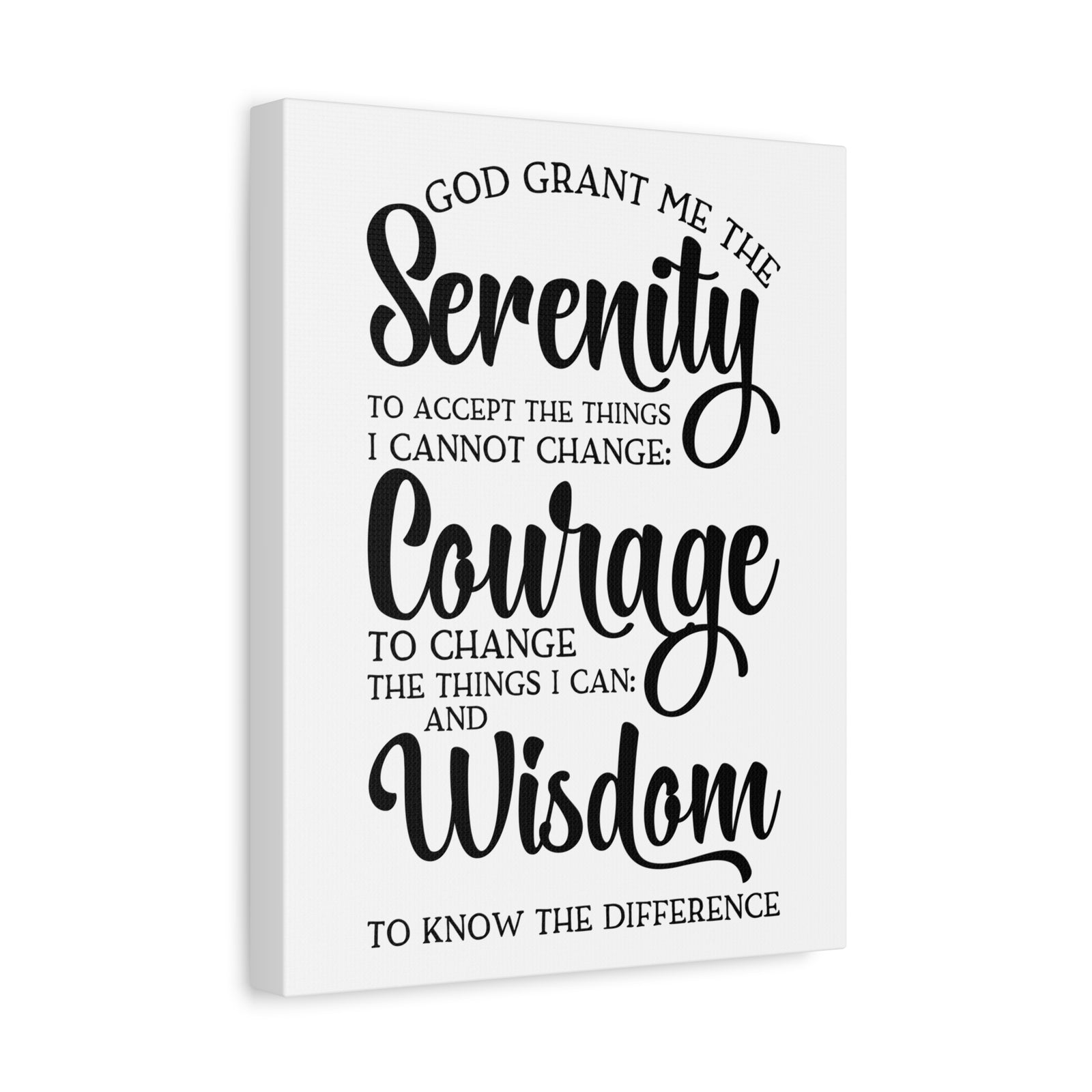 Scripture Canvas Serenity, Courage, Wisdom Psalm 27:14 Christian Wall Art Print Ready to Hang-Express Your Love Gifts