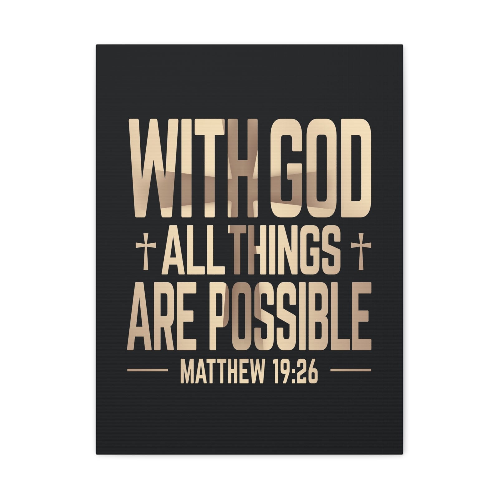 Scripture Walls Matthew 19:26 All Things Possible Bible Verse Canvas Christian Wall Art Ready to Hang Unframed-Express Your Love Gifts