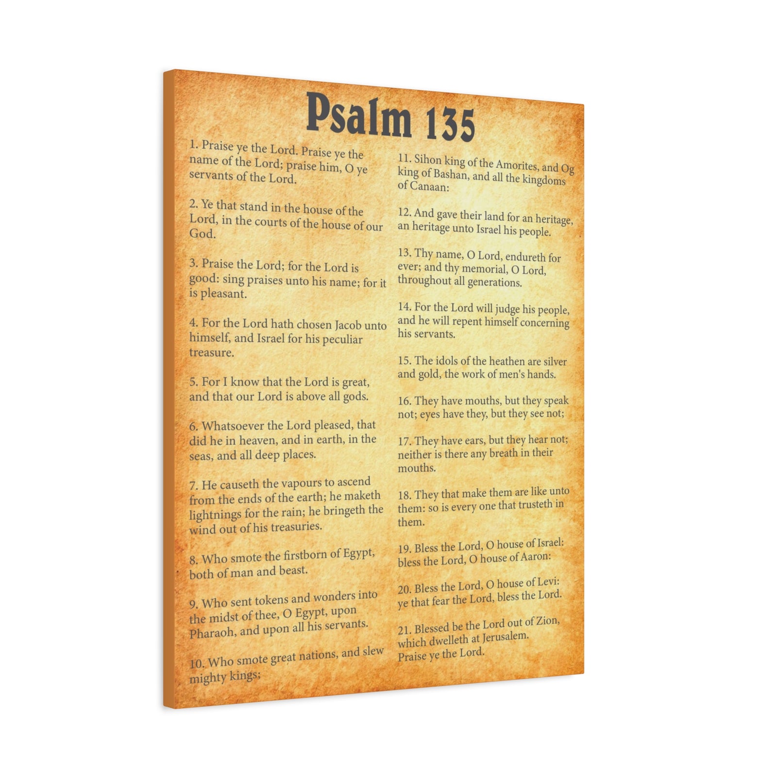 Scripture Walls Psalm 135 Gold Bible Chapter Canvas Christian Wall Art Ready to Hang-Express Your Love Gifts
