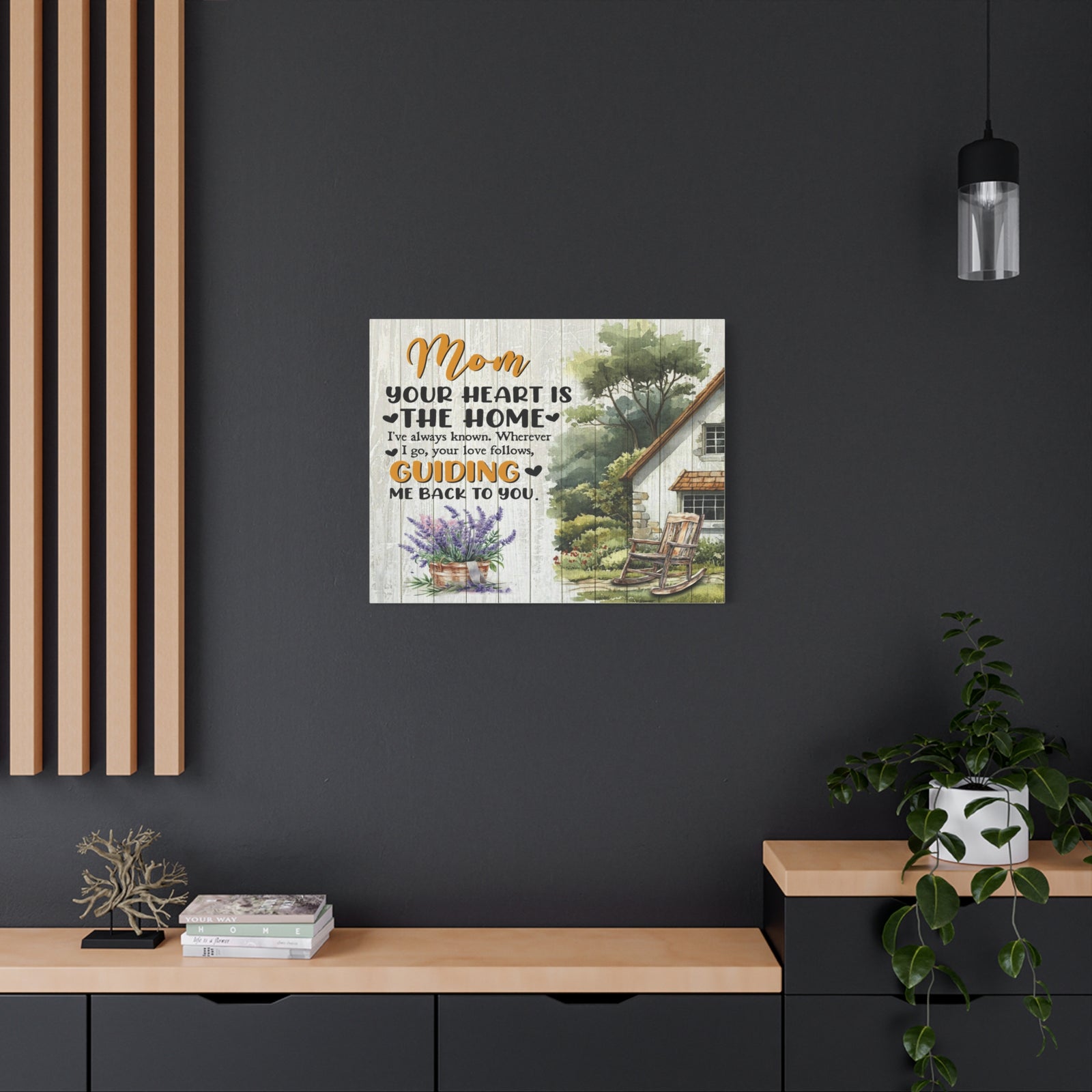 To Mom Heart is The Home Inspirational Quote – Elegant Home Décor-Express Your Love Gifts