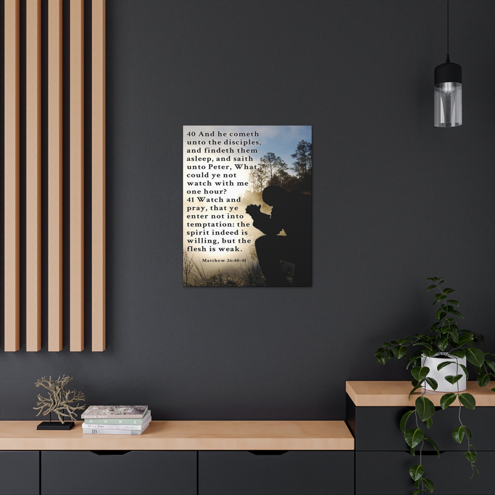 Scripture Walls Matthew 26:38-46 Bible Verse Canvas Christian Wall Art Ready to Hang Unframed-Express Your Love Gifts