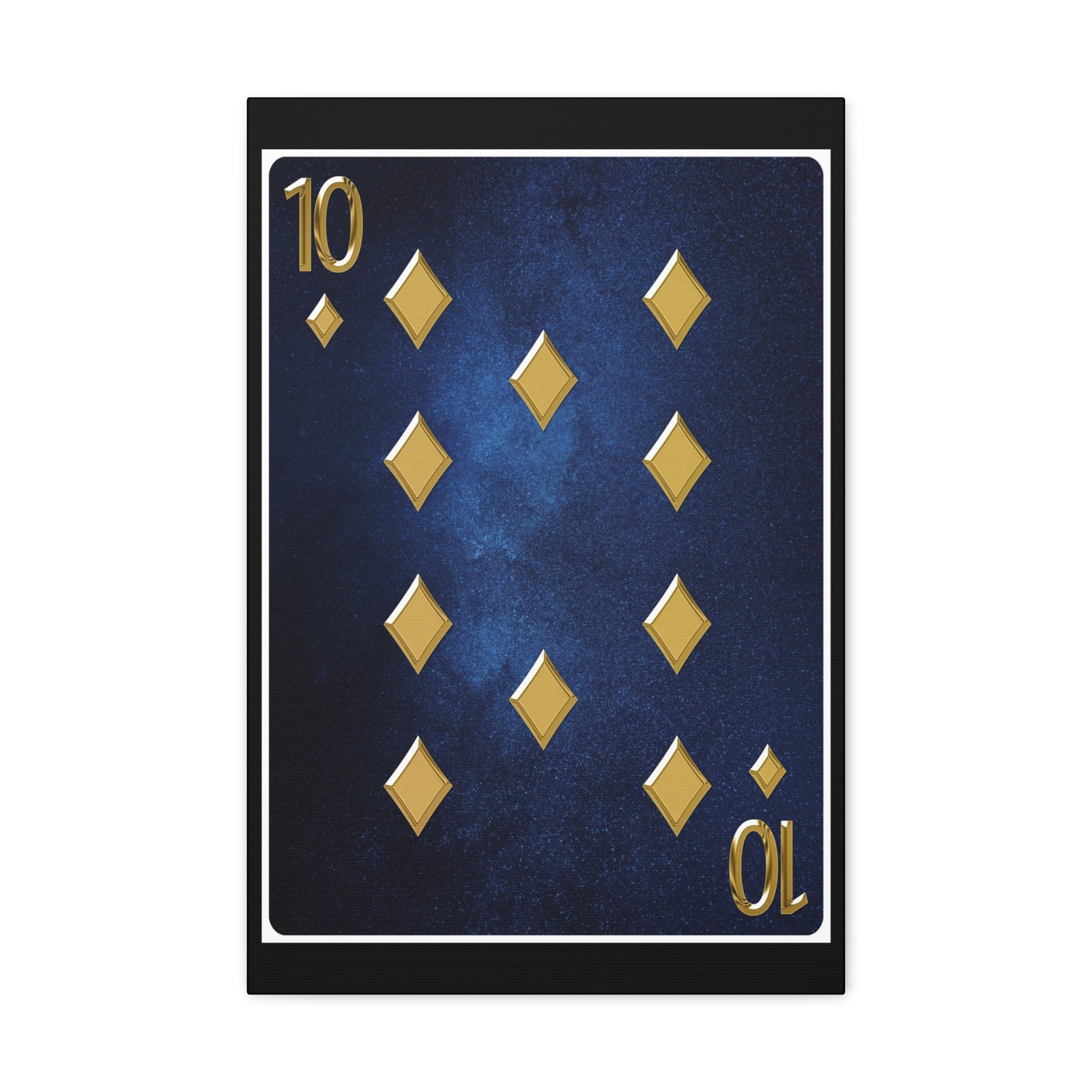 Ten Of Diamonds Space Background Playing Card Canvas Wall Art for Home Decor Ready-to-Hang-Express Your Love Gifts