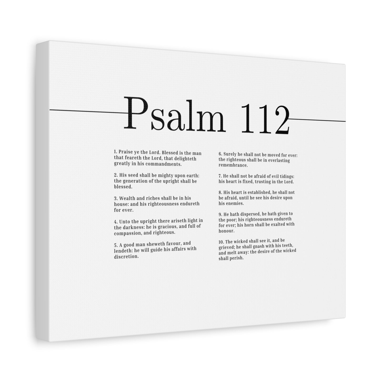 Scripture Canvas Everlasting Remembrance Psalm 112 Christian Wall Art Bible Verse Print Ready to Hang-Express Your Love Gifts