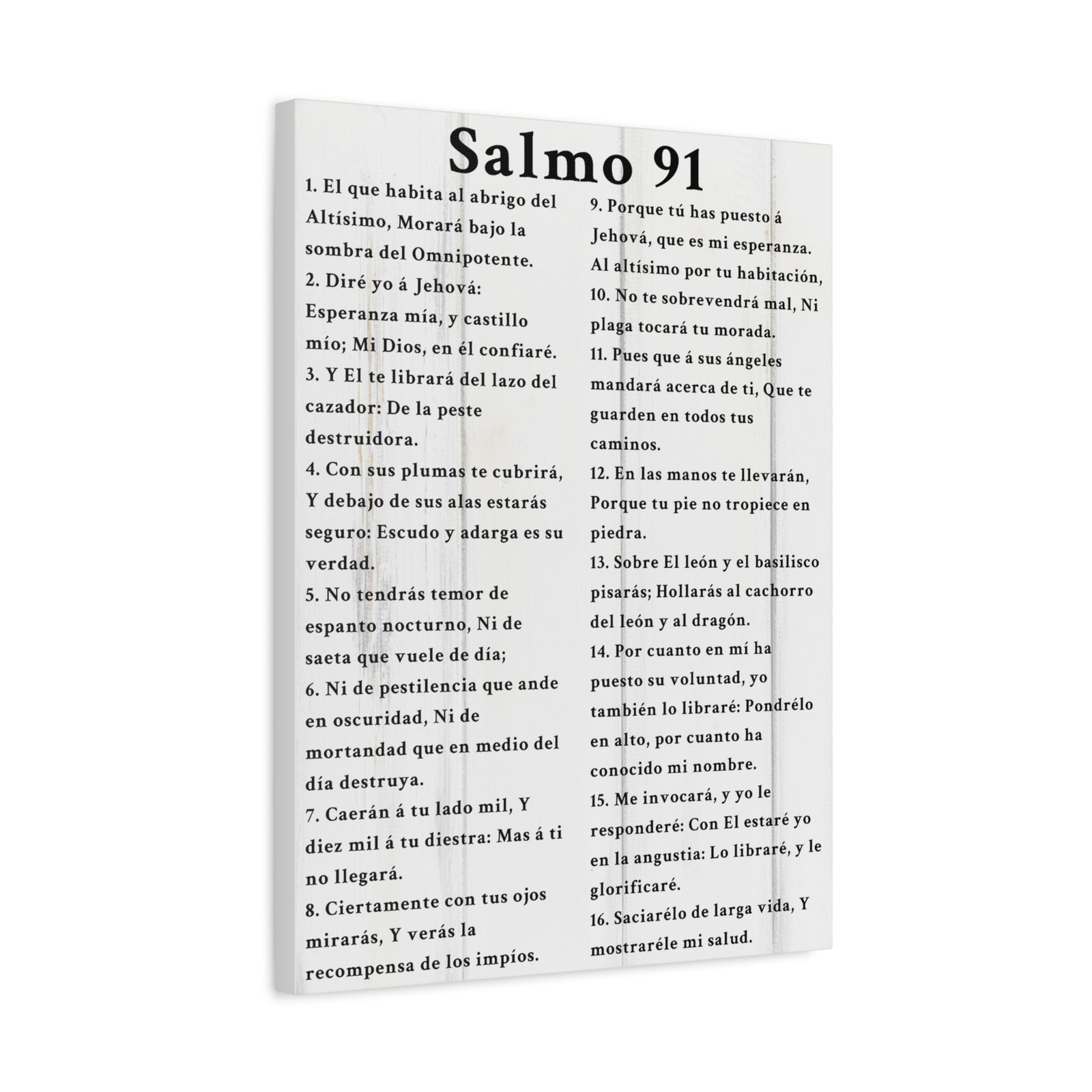 Scripture Walls Salmo 91 Psalm 91 Spanish White Bible Verse Canvas Christian Wall Art Ready to Hang Unframed-Express Your Love Gifts