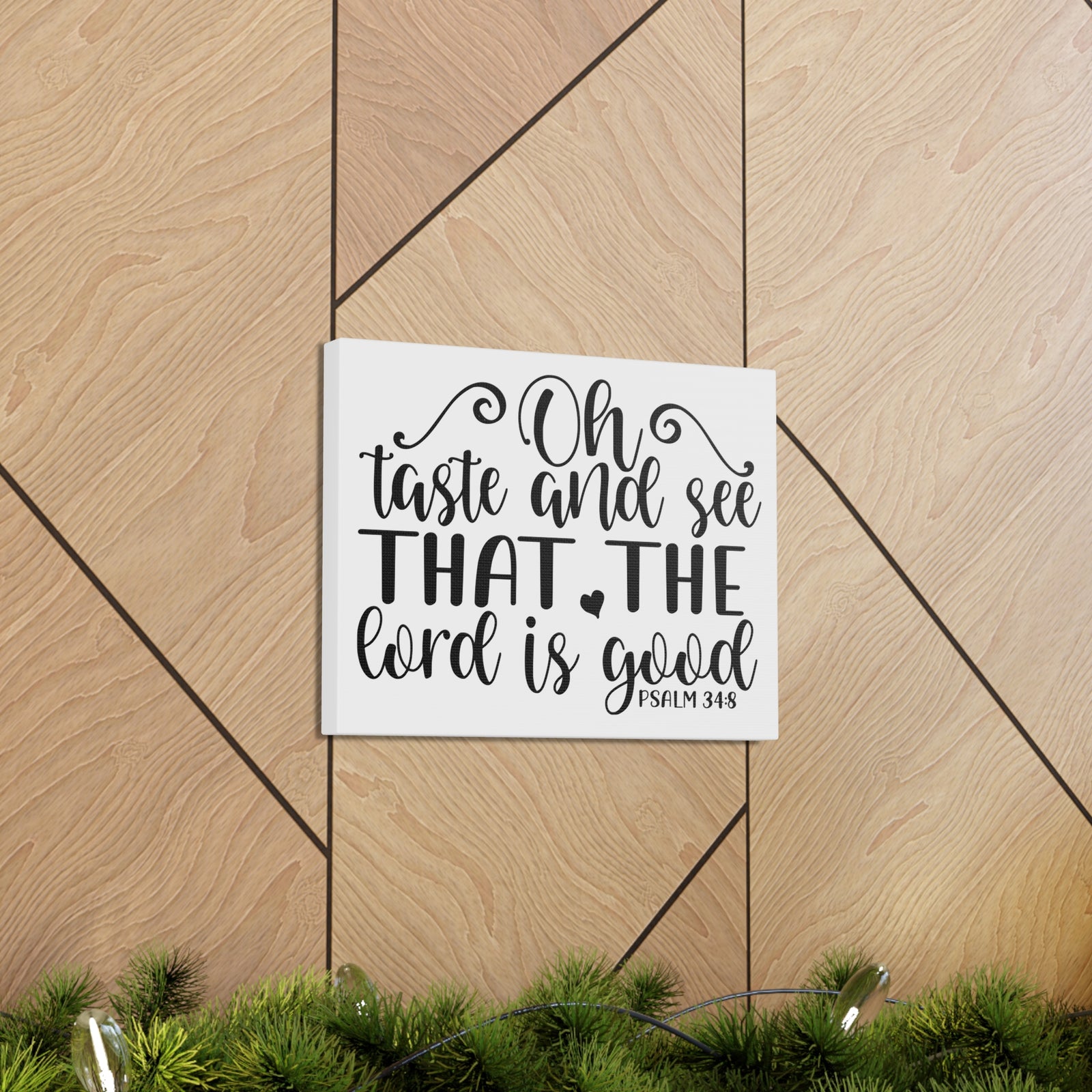 Scripture Canvas Oh Taste And See That Psalm 34:8 Christian Wall Art Bible Verse Print Ready To Hang-Express Your Love Gifts