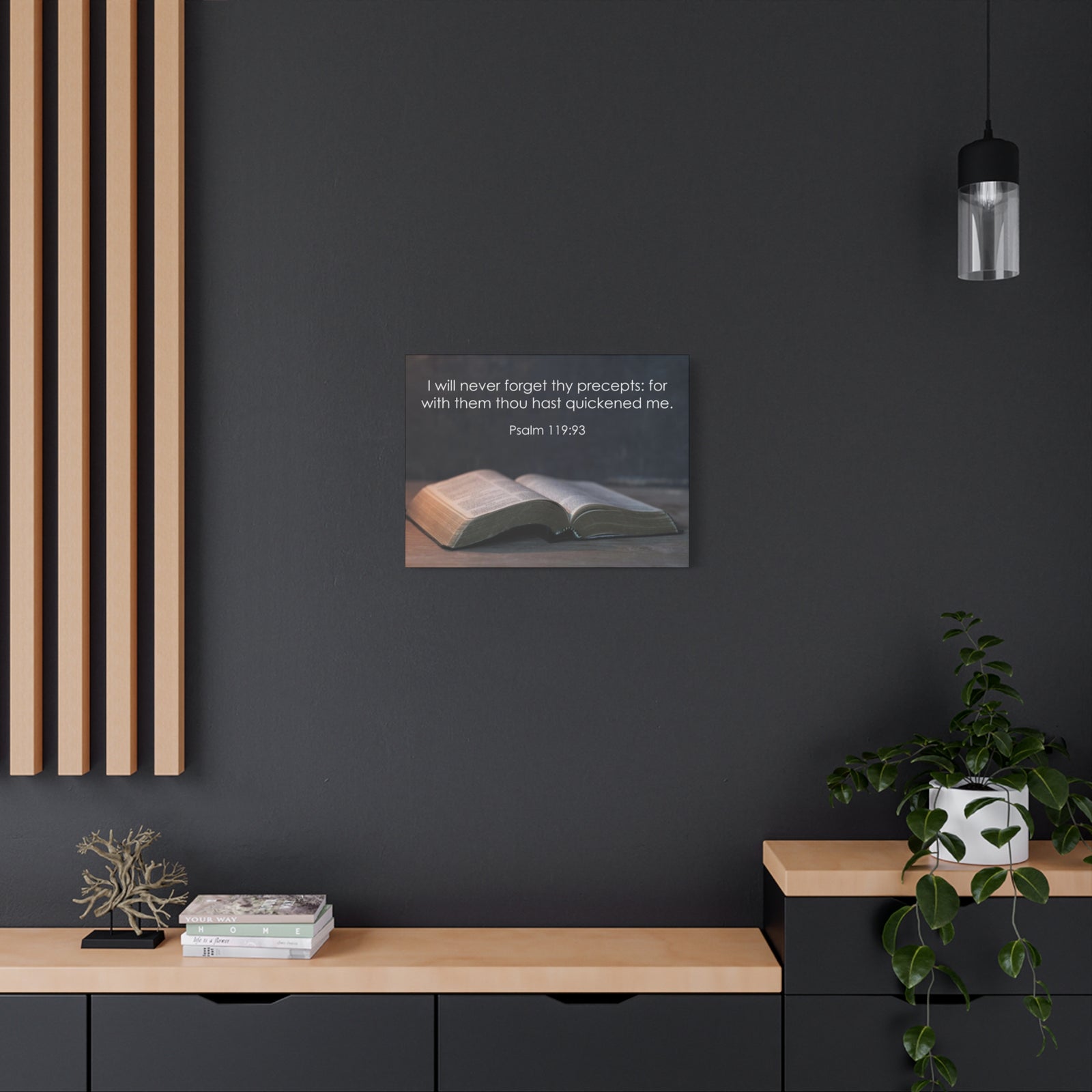 Bible Verse Canvas Never Forget Thy Precepts Psalm 119:93 Christian Home Décor Wall Art Scripture Ready to Hang Faith Print-Express Your Love Gifts