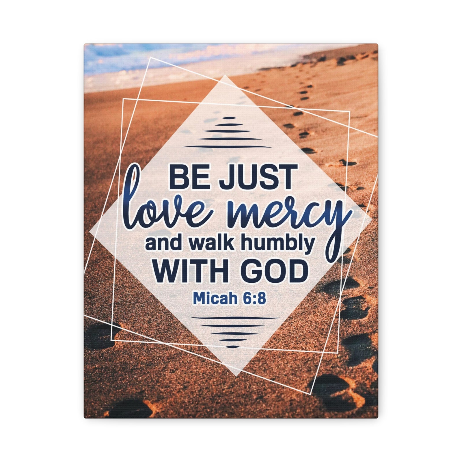 Scripture Canvas Walk Humbly With God Micah 6:8 Christian Wall Art Bible Verse Print Ready to Hang-Express Your Love Gifts