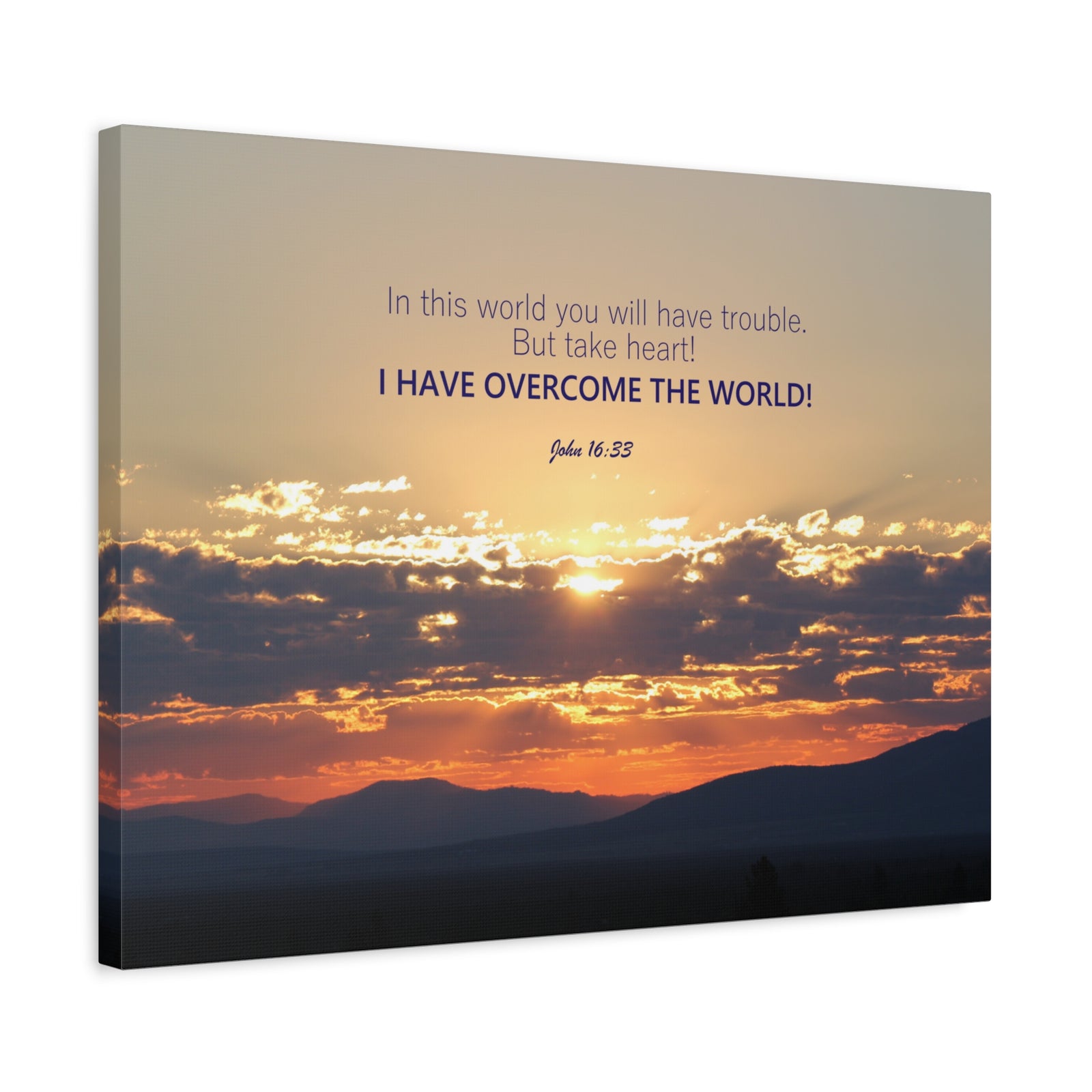 Scripture Walls Overcome The World John 16:33 Bible Verse Canvas Christian Wall Art Ready to Hang-Express Your Love Gifts