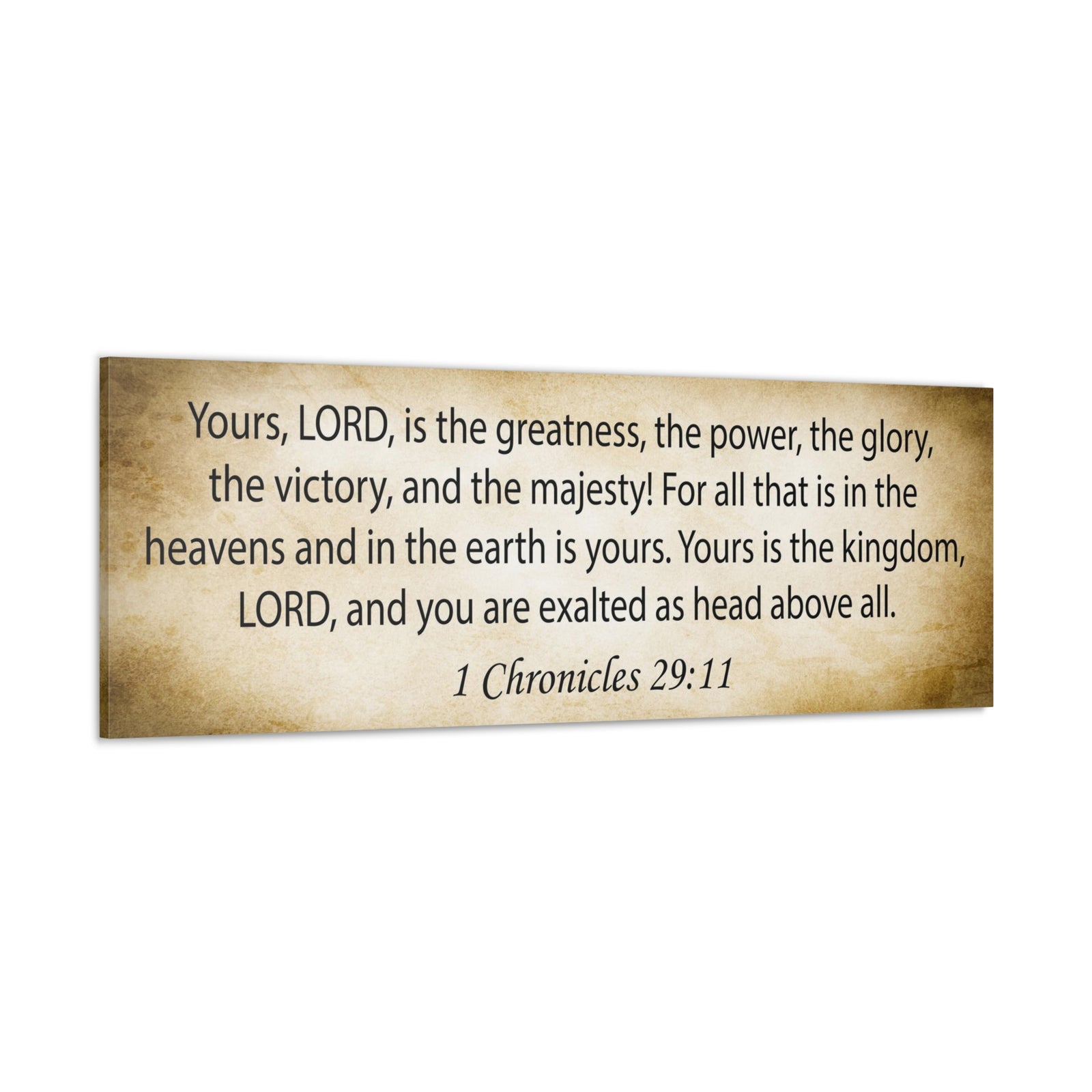 Scripture Walls 1 Chronicles 29:11 White Gold Bible Verse Canvas Christian Wall Art Ready to Hang Unframed-Express Your Love Gifts