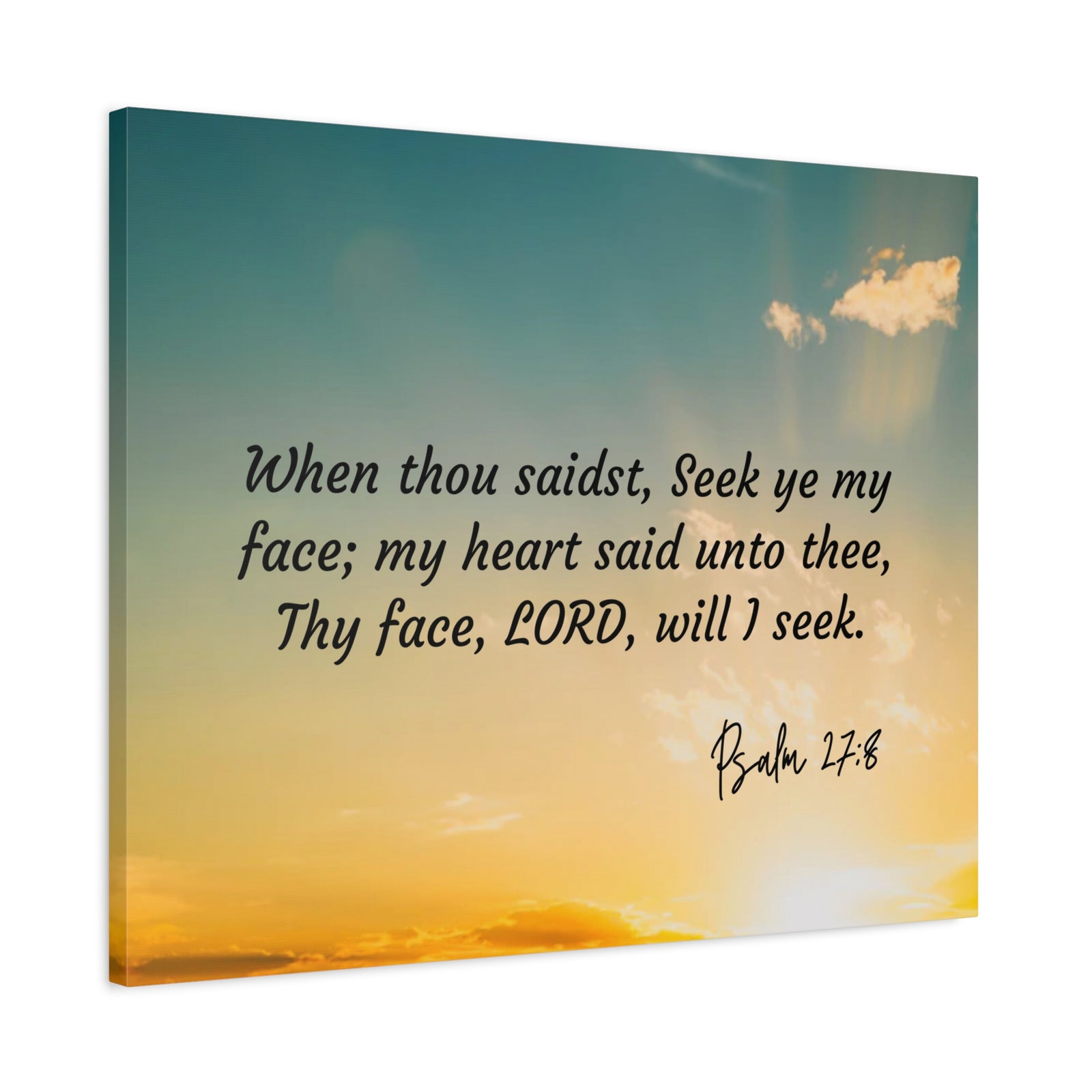 Scripture Walls Seek Psalms 27:8 Bible Verse Canvas Christian Wall Art Ready to Hang-Express Your Love Gifts